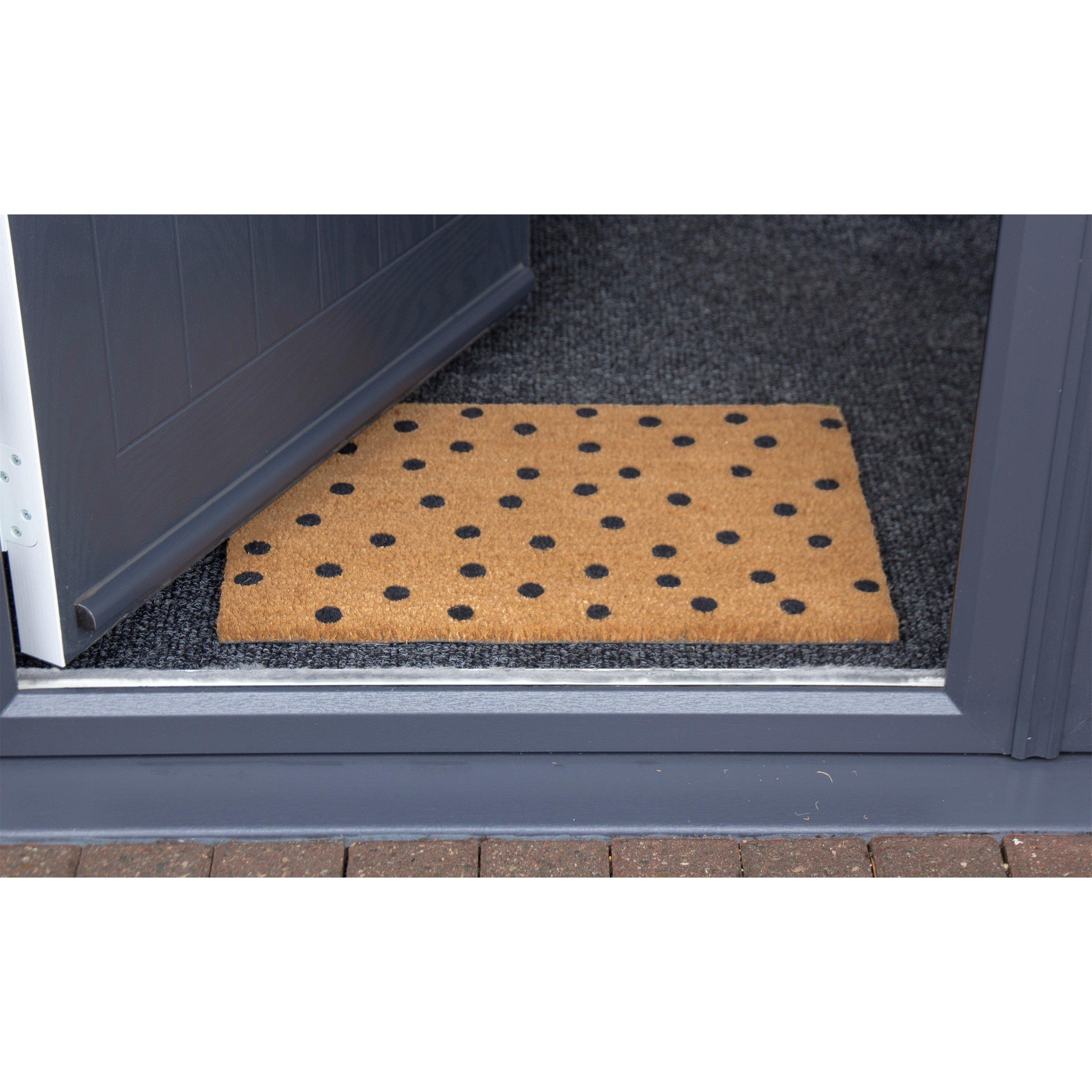 Neutral - Arthouse - Astley Polka Dot Printed Neutral Doormat 40x60cm - 3
