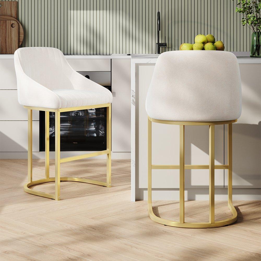 White - Kabinet UK - Set of 2 Upholstered Bar Stools - 1