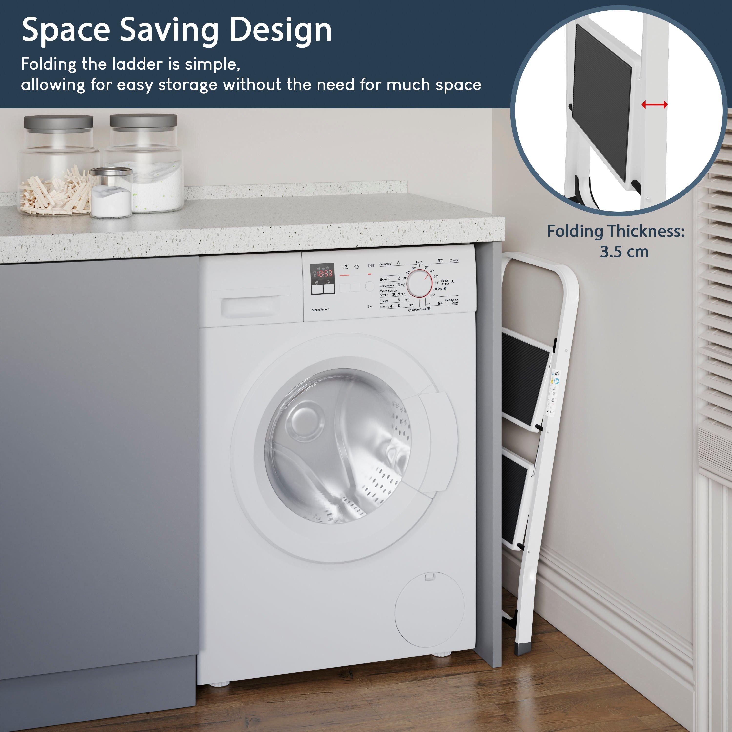 White - Lassic - Home Vida 2 Step Ladder With Anti-Slip Mat - 6