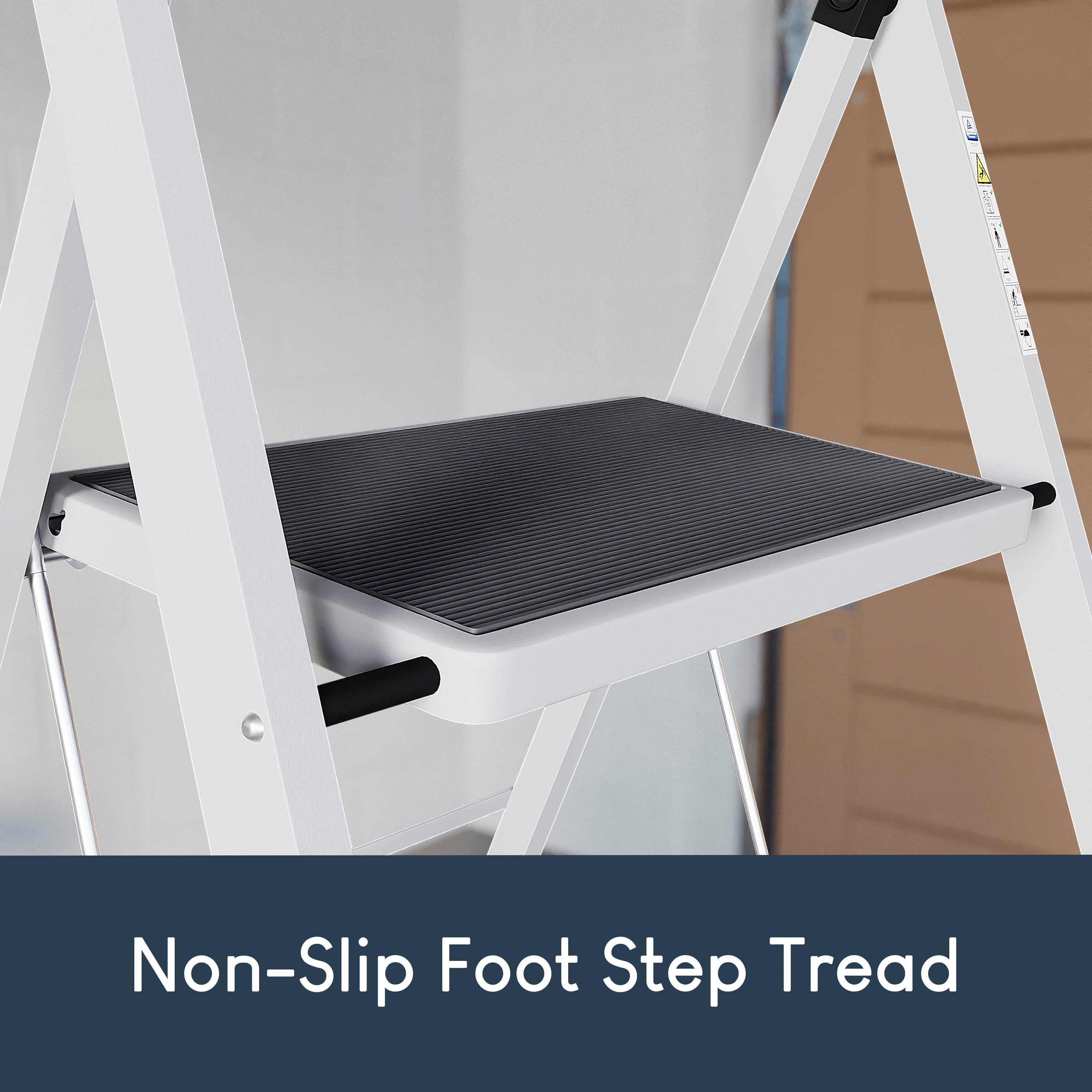 White - Lassic - Home Vida 2 Step Ladder With Anti-Slip Mat - 7