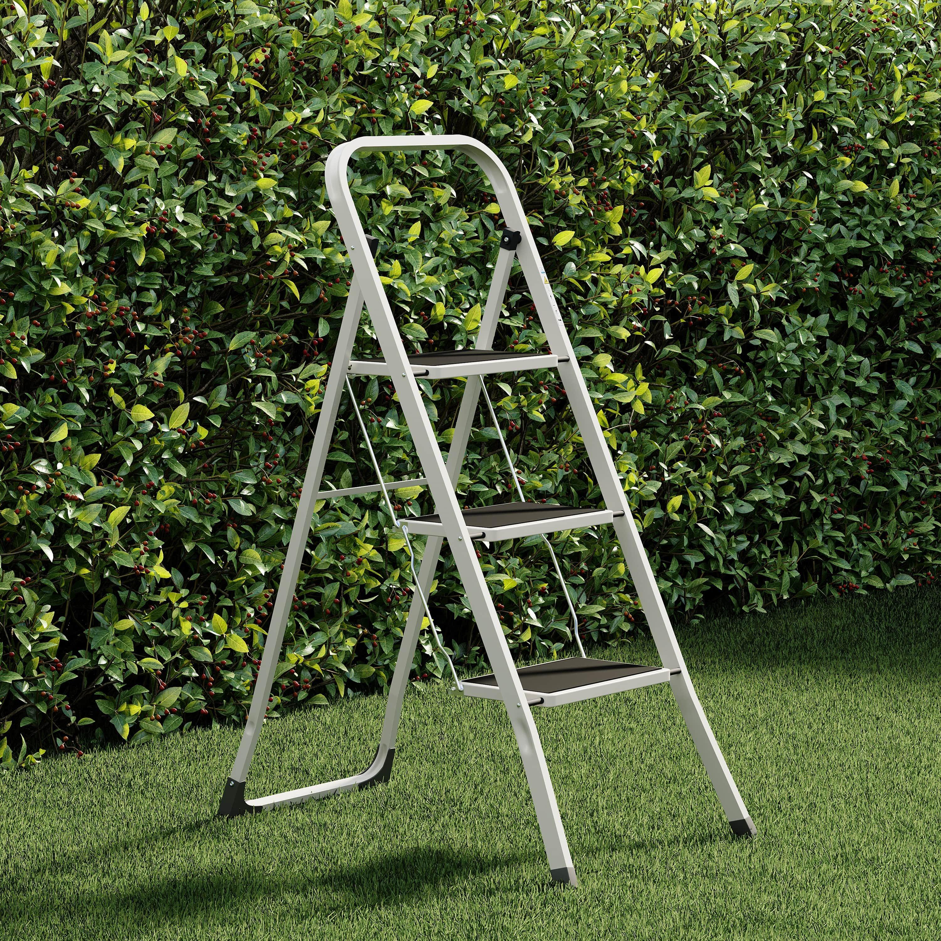 White - Lassic - Home Vida 3 Step Ladder With Anti-Slip Mat - 3