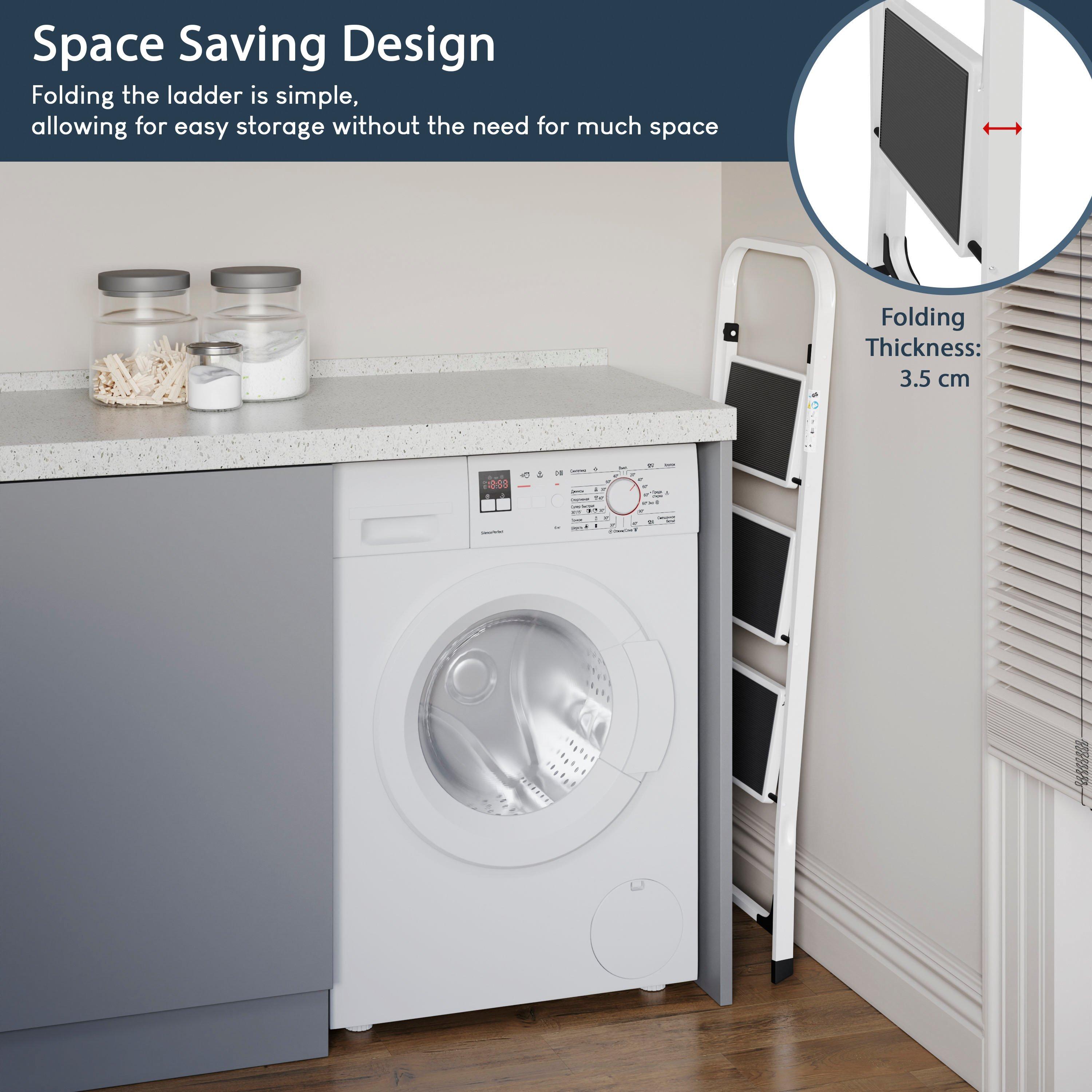 White - Lassic - Home Vida 3 Step Ladder With Anti-Slip Mat - 6