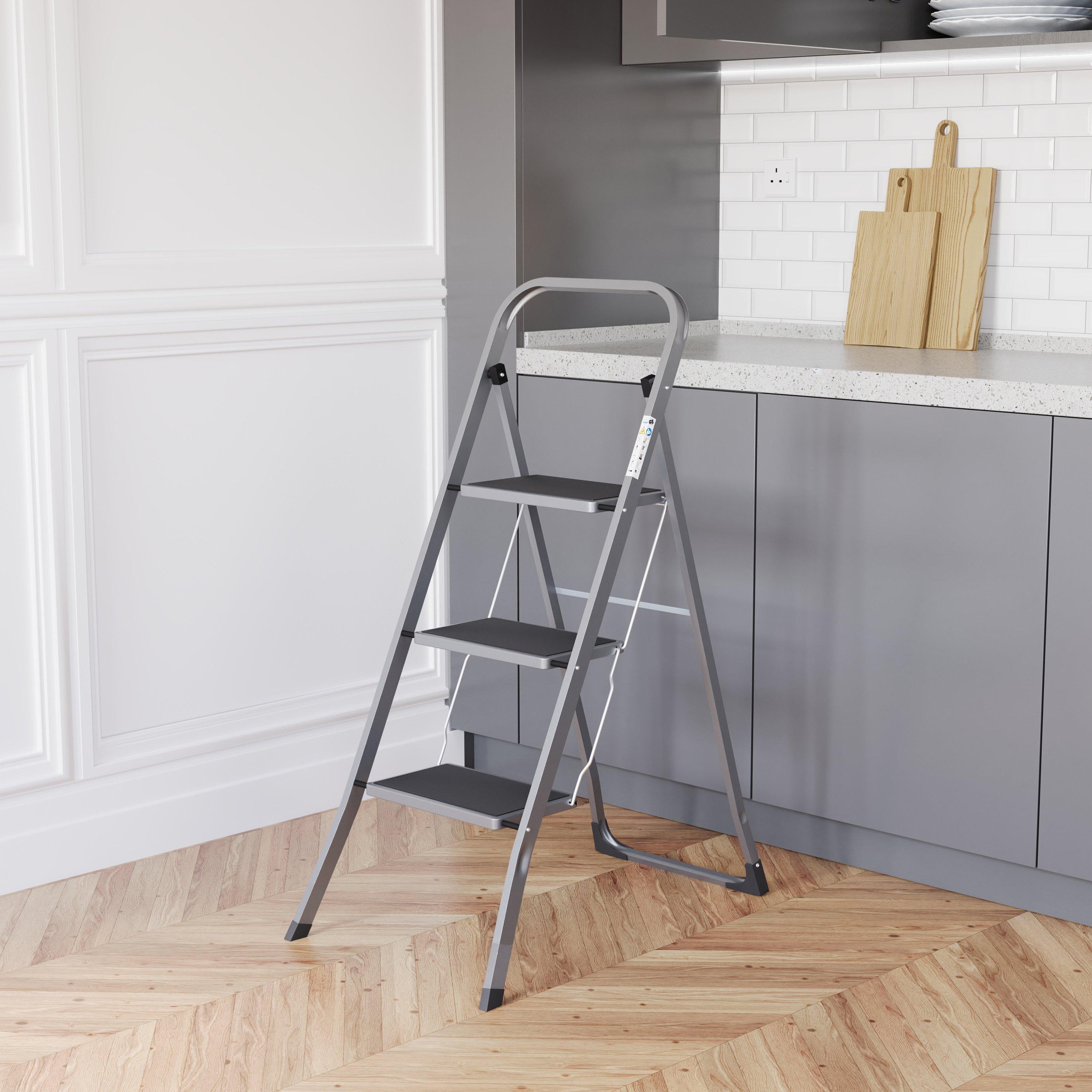 Home Vida 3 Step Ladder With Anti-Slip Mat