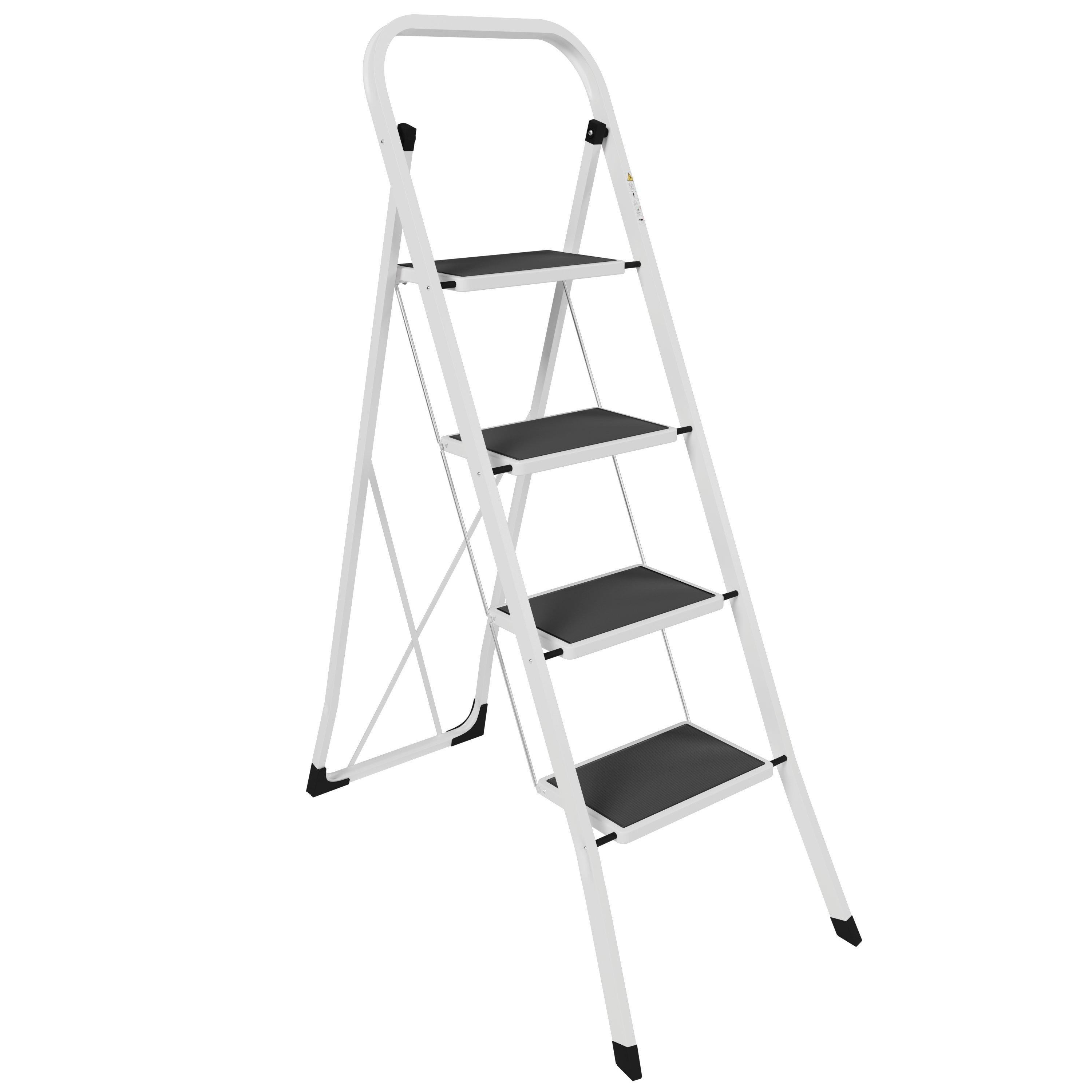 White - Lassic - Home Vida 4 Step Ladder With Anti-Slip Mat - 8
