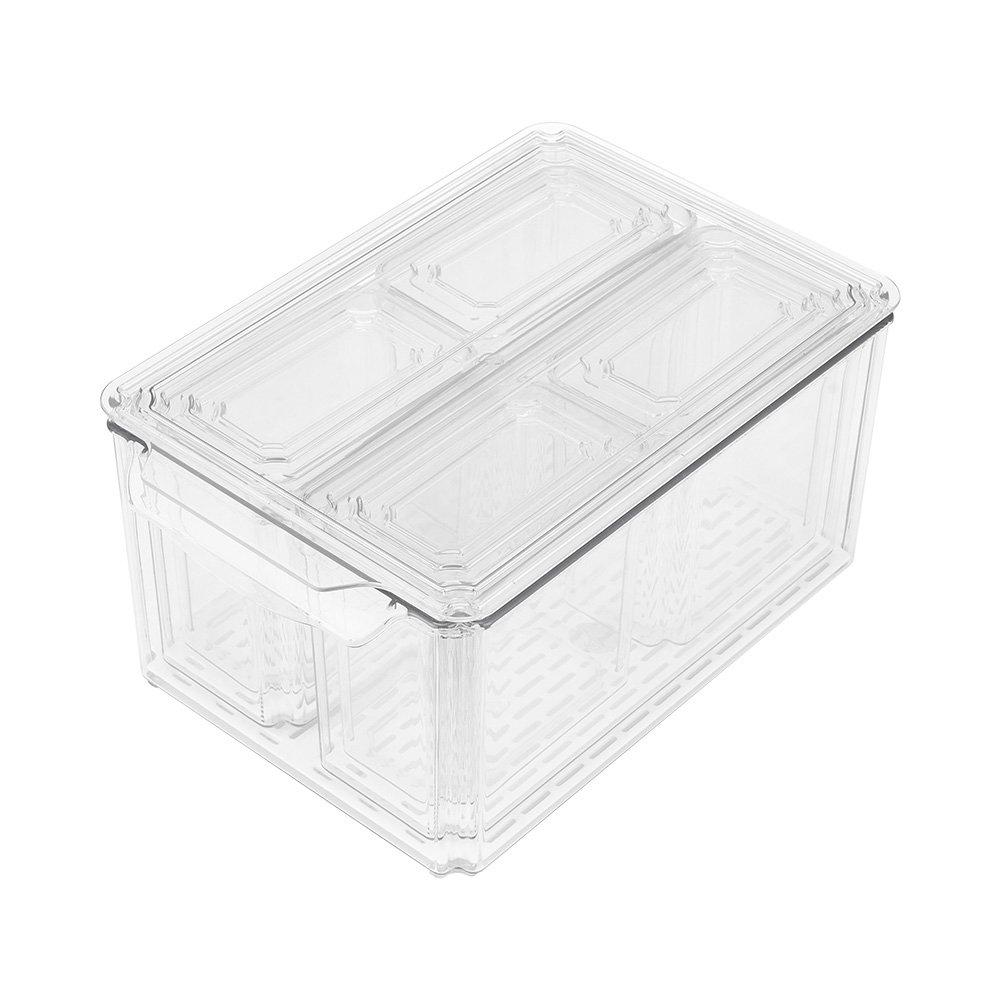 Clear - LIFE IDEAS - Set of 7 Stackable Clear Fridge Organisers - 4