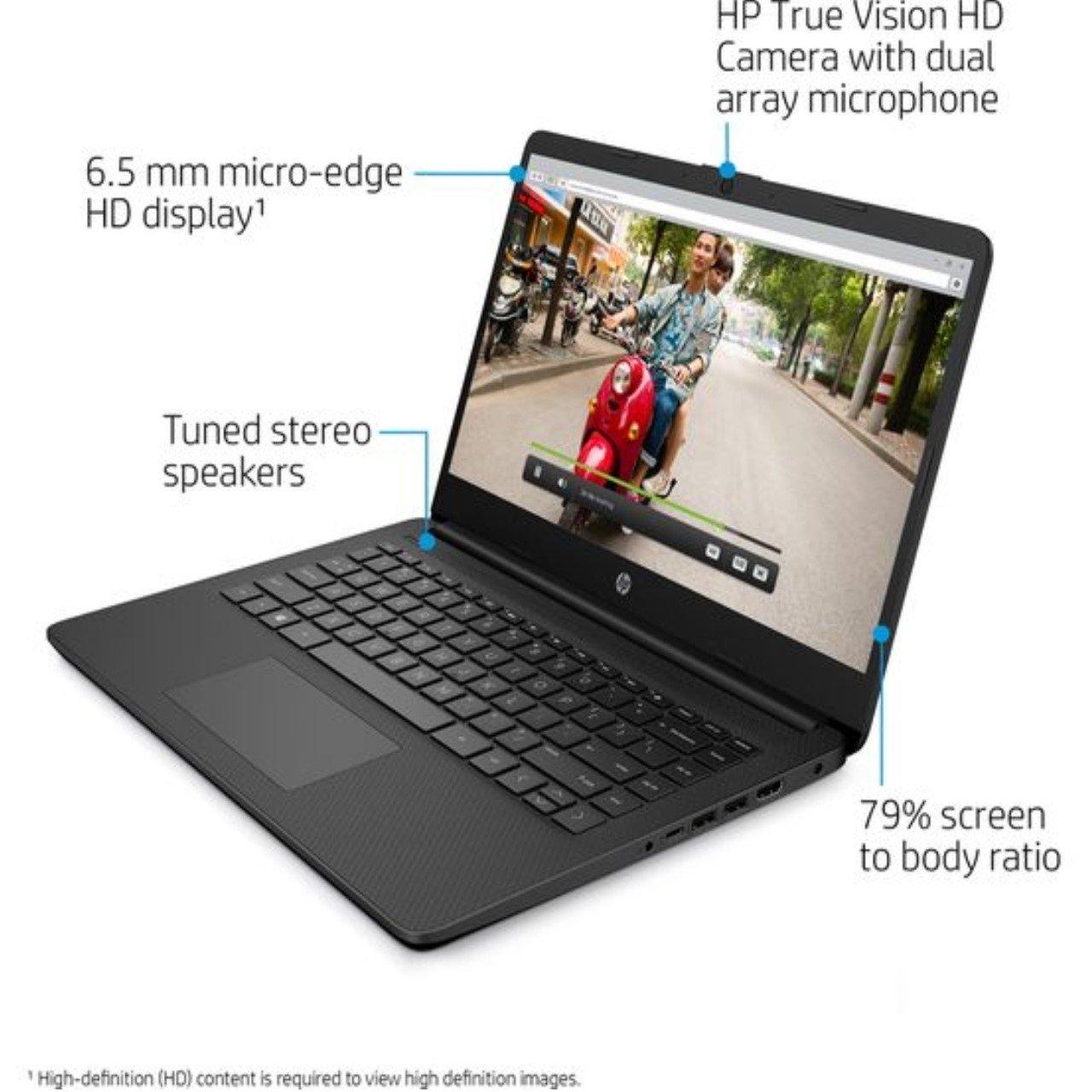 Black - HP - 14 Laptop Intel, 4GB, 128GB, Win 11s - Office 365 - 3