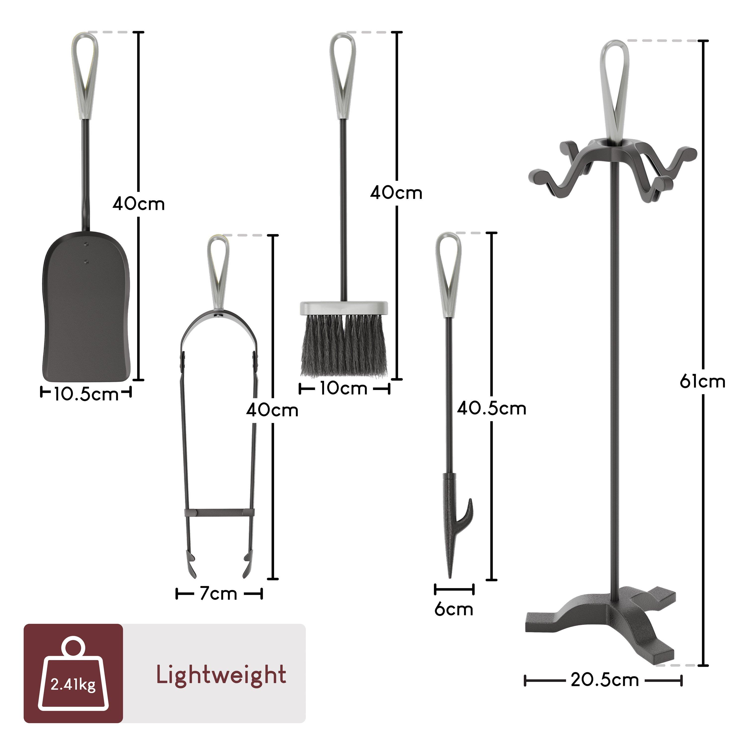 Black & Nickel - Lassic - Fire Vida 5 Piece Buxton Companion Set - 2