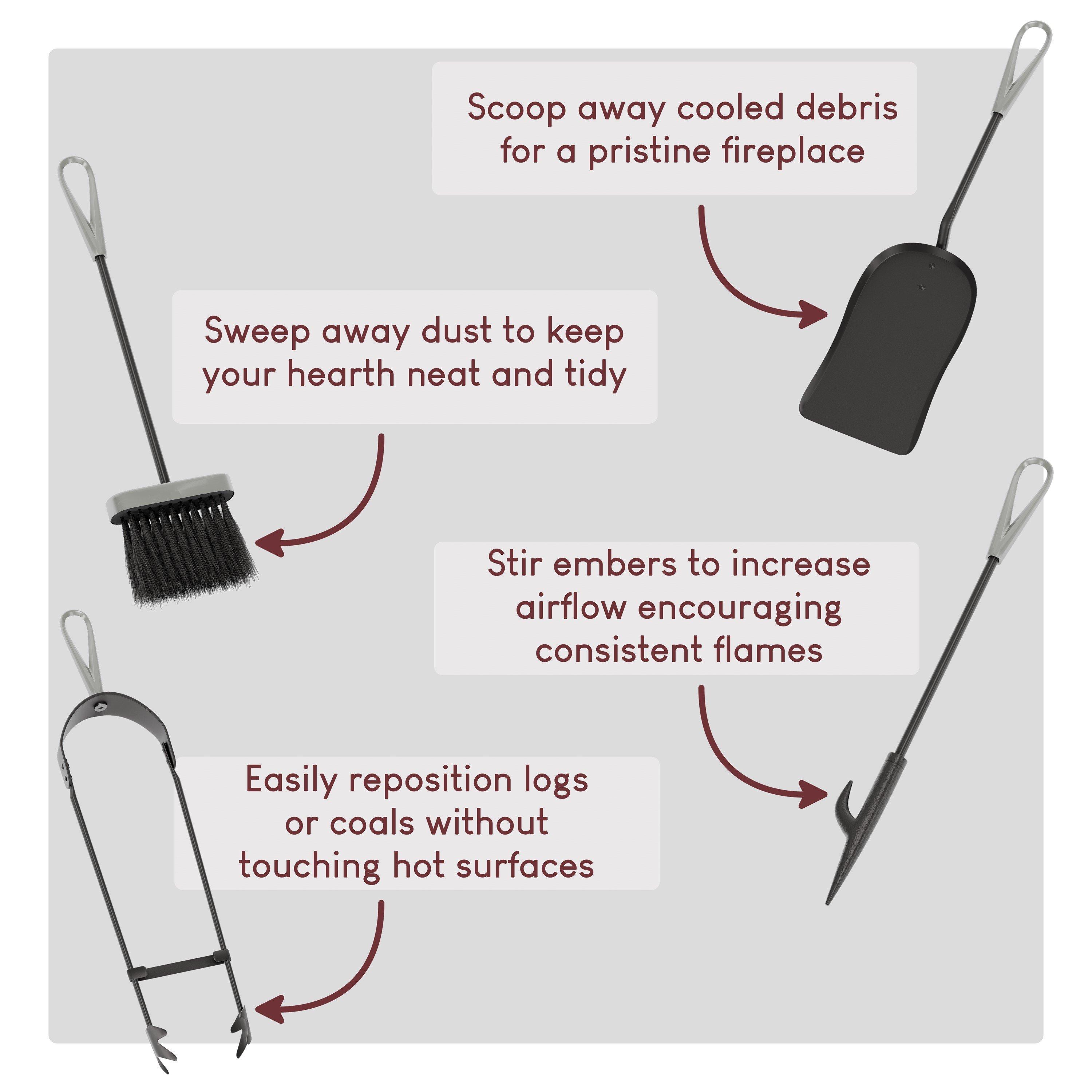 Black & Nickel - Lassic - Fire Vida 5 Piece Buxton Companion Set - 5