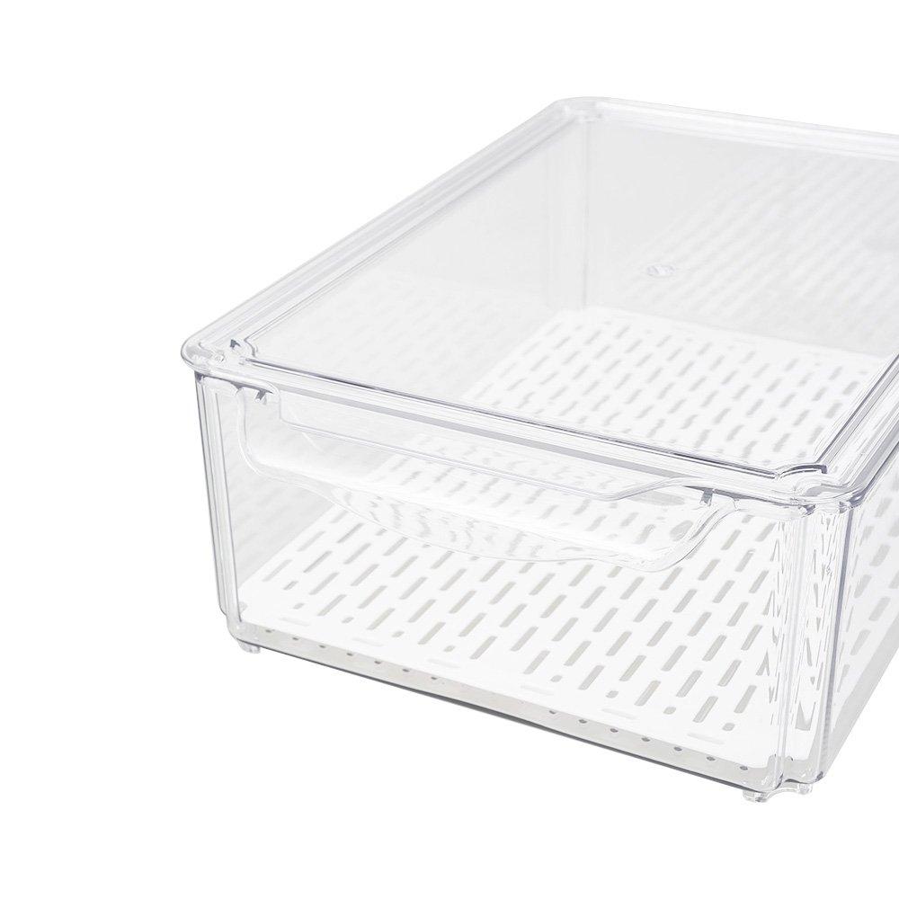 Clear - LIFE IDEAS - Set of 9 Stackable Clear Fridge Organisers - 7