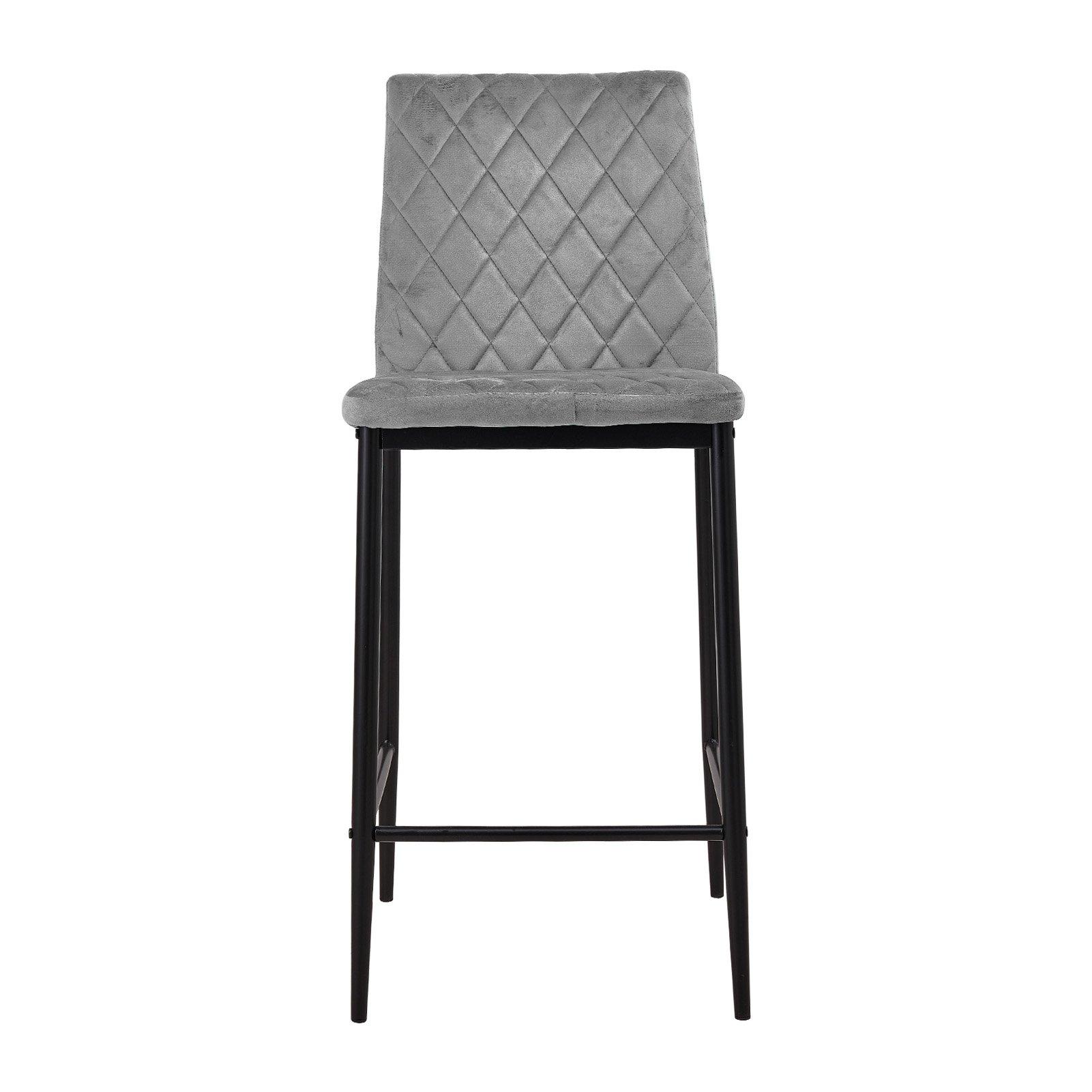 Grey - Kabinet UK - Set of 2 Upholstered Bar Stools - 3