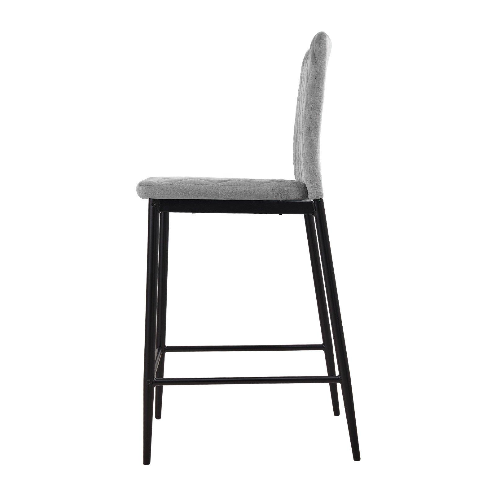 Grey - Kabinet UK - Set of 2 Upholstered Bar Stools - 4