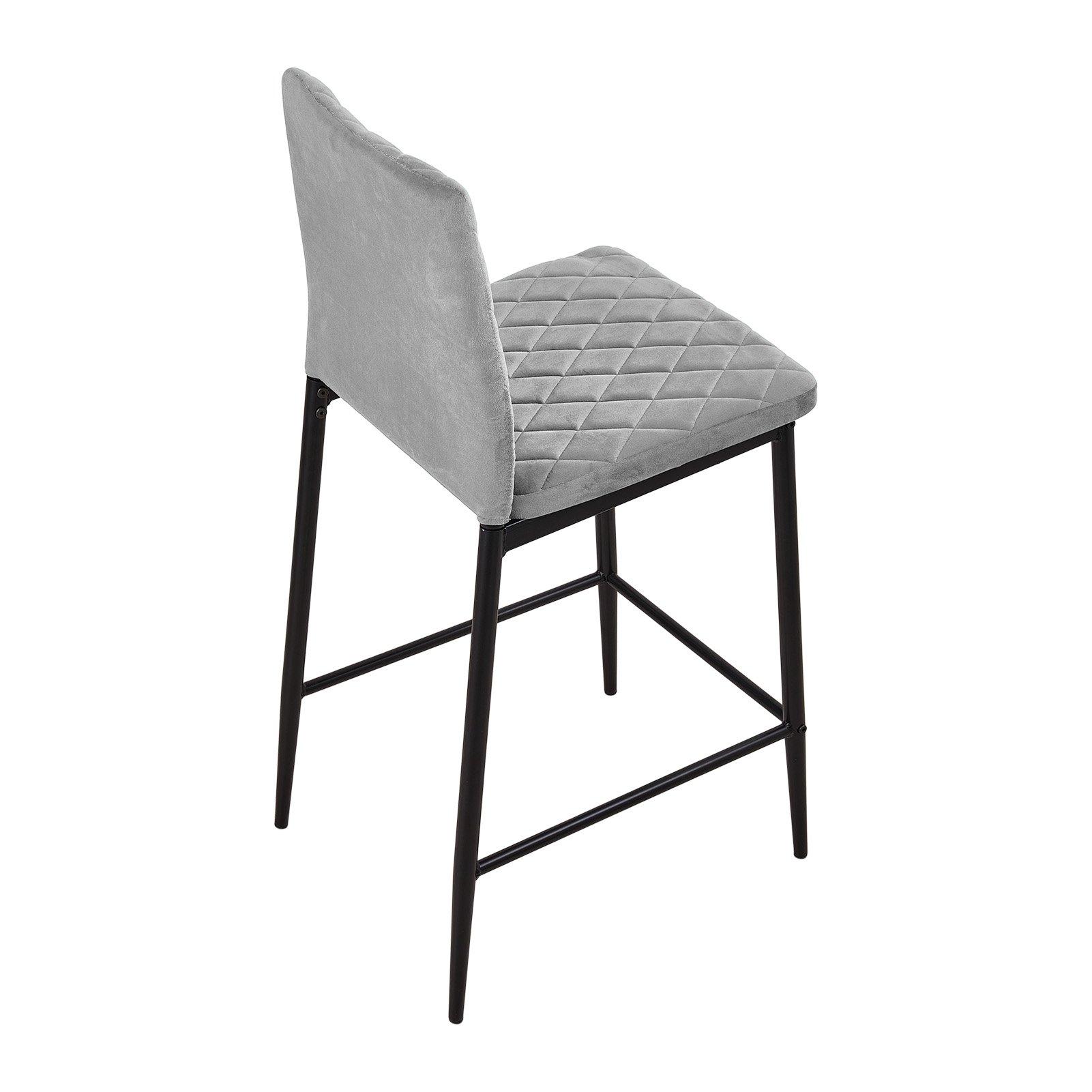 Grey - Kabinet UK - Set of 2 Upholstered Bar Stools - 5