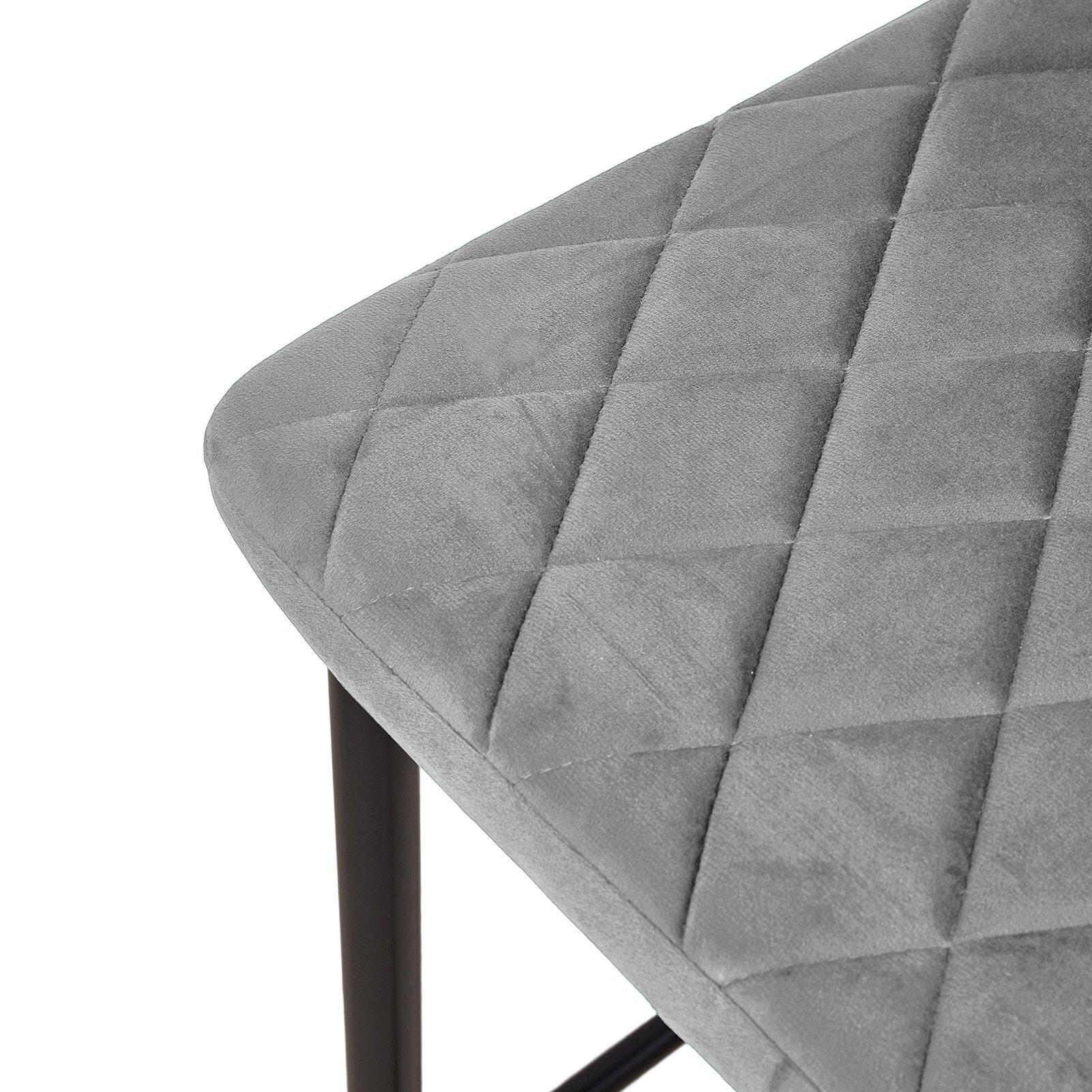 Grey - Kabinet UK - Set of 2 Upholstered Bar Stools - 8
