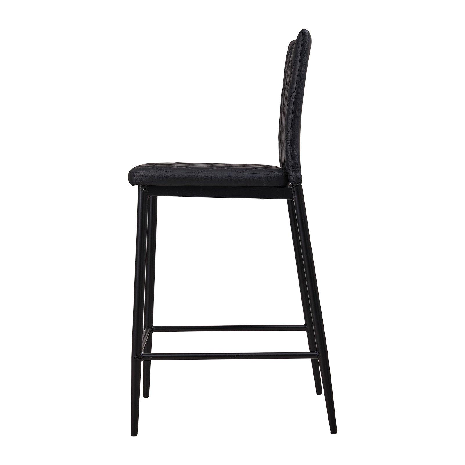Black - Kabinet UK - Set of 2 PU Leather Upholstered Bar Stools - 4