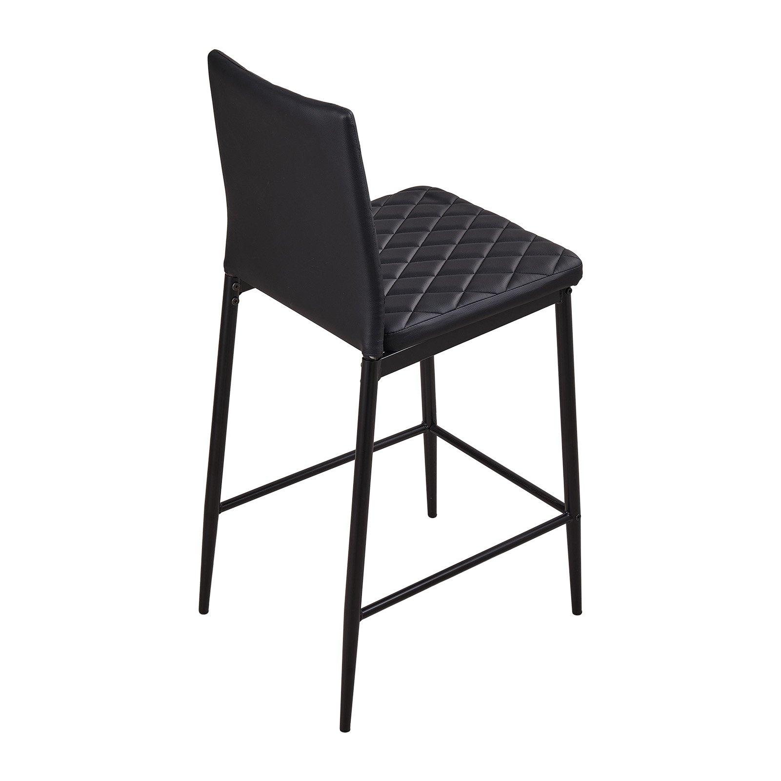 Black - Kabinet UK - Set of 2 PU Leather Upholstered Bar Stools - 5
