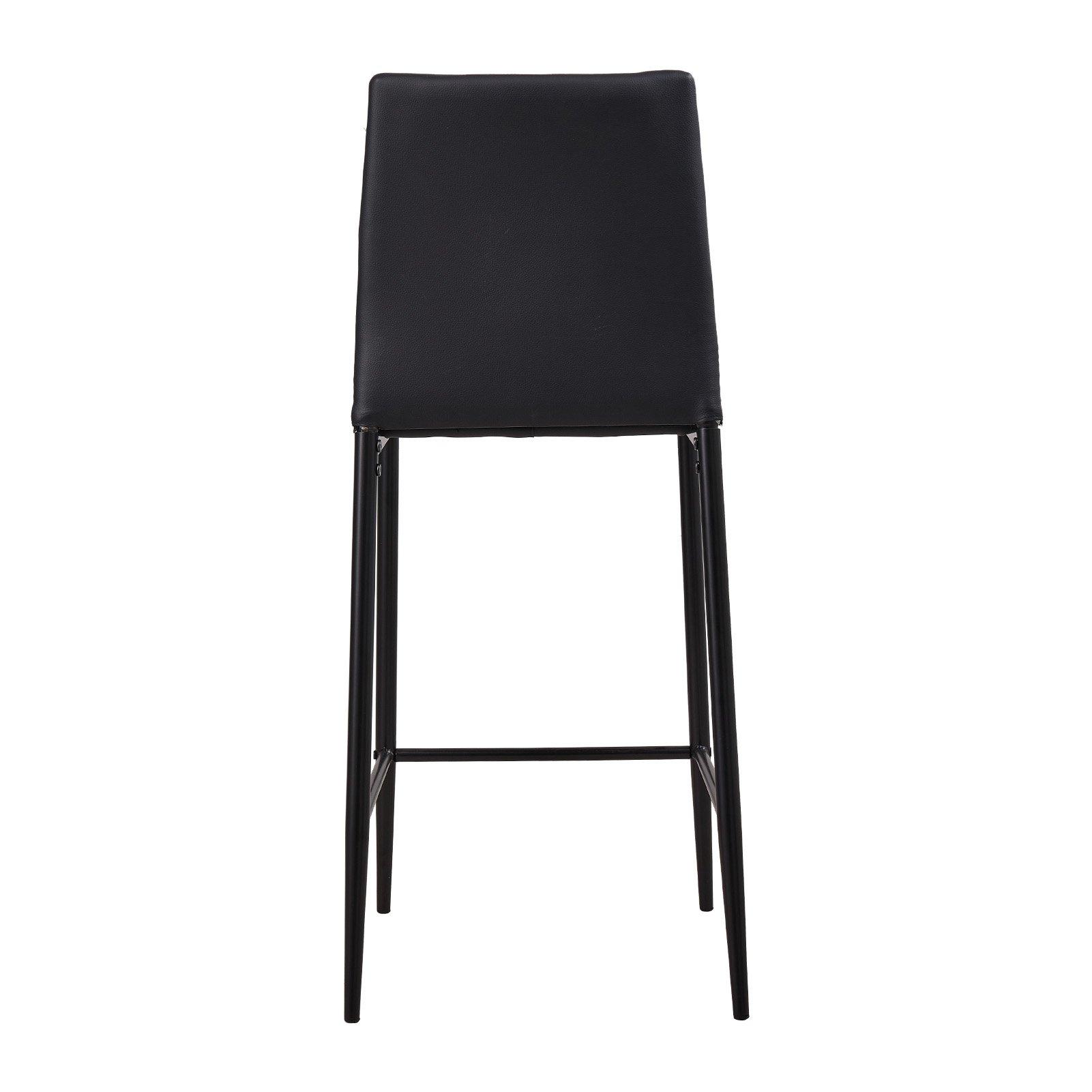 Black - Kabinet UK - Set of 2 PU Leather Upholstered Bar Stools - 6