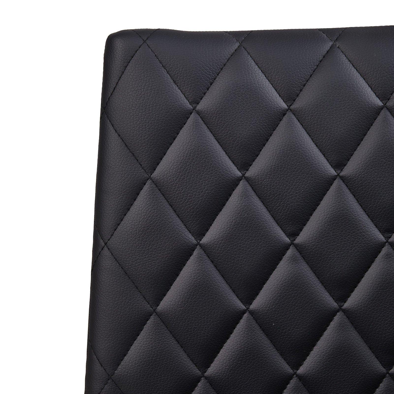Black - Kabinet UK - Set of 2 PU Leather Upholstered Bar Stools - 8