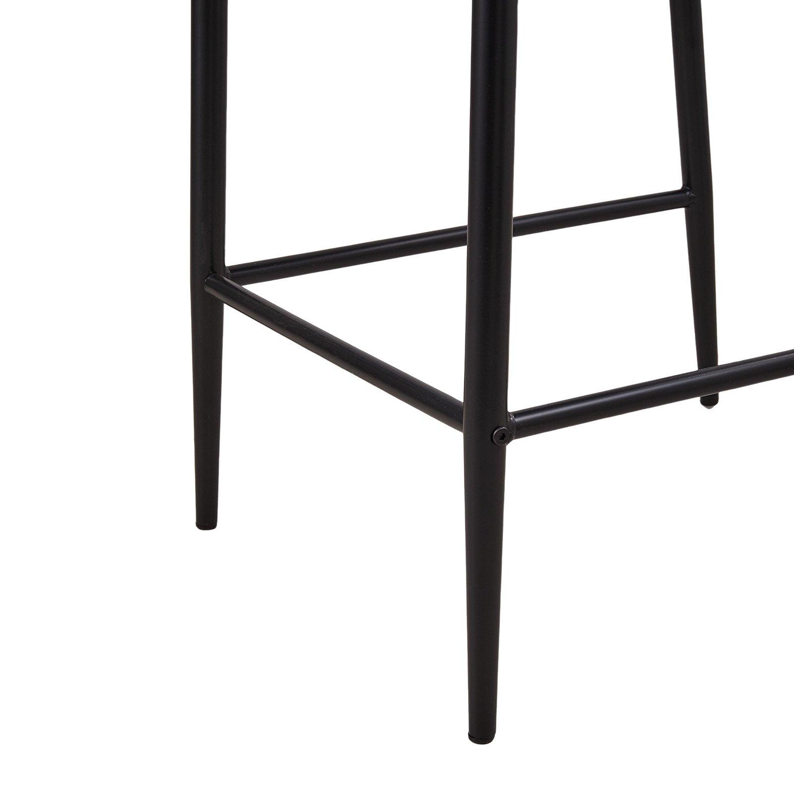 Black - Kabinet UK - Set of 2 PU Leather Upholstered Bar Stools - 9