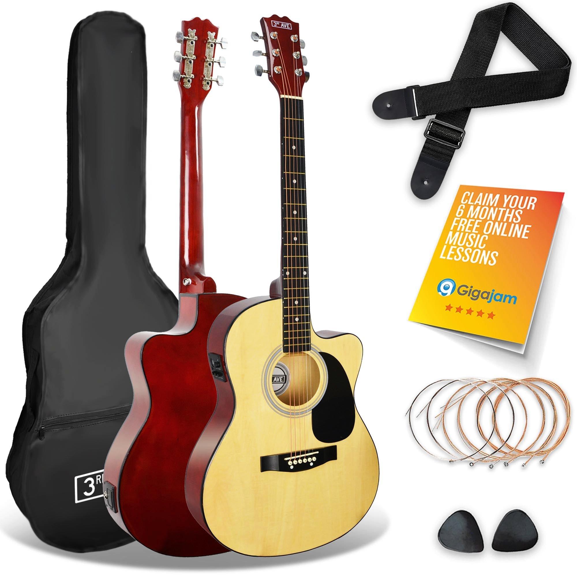Natural - 3rd Avenue - Full Size Electro Acoustic Guitar Pack - 1