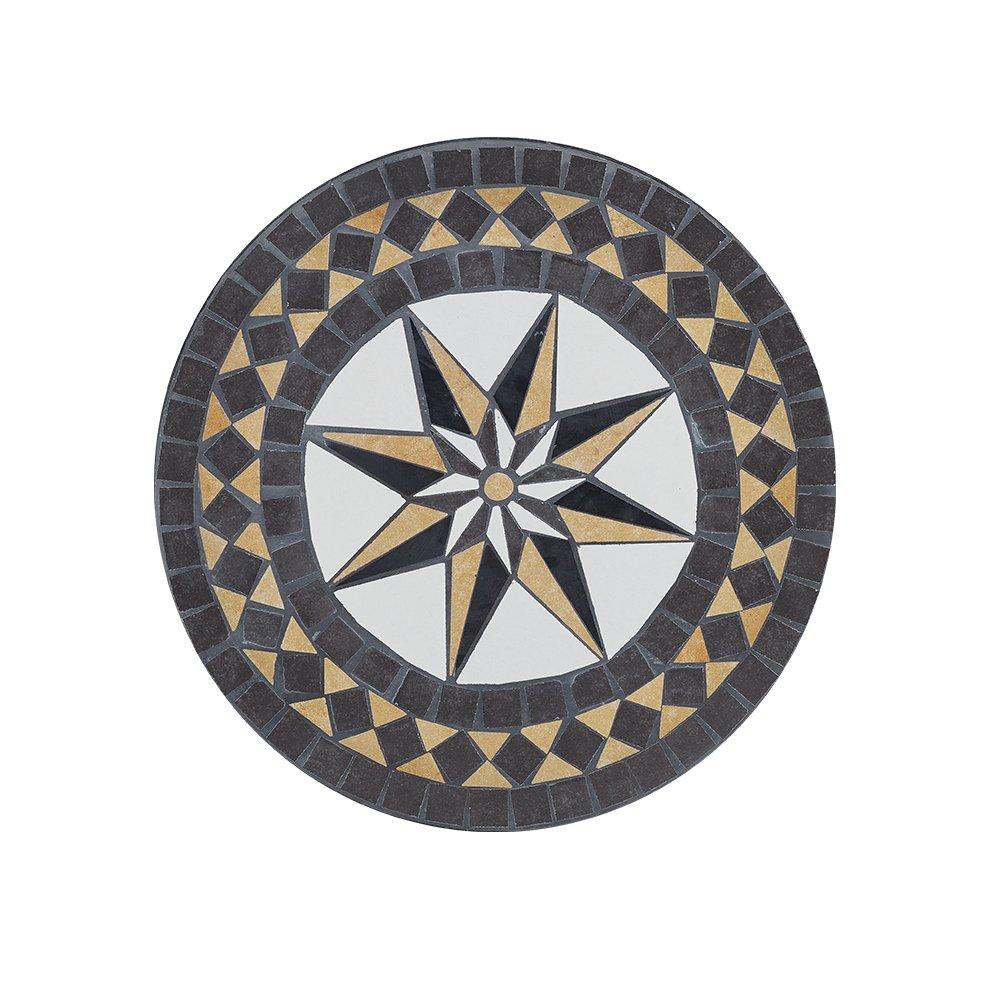White/Black - Breeins - 3-Piece Mosaic Garden Dining Set - 12