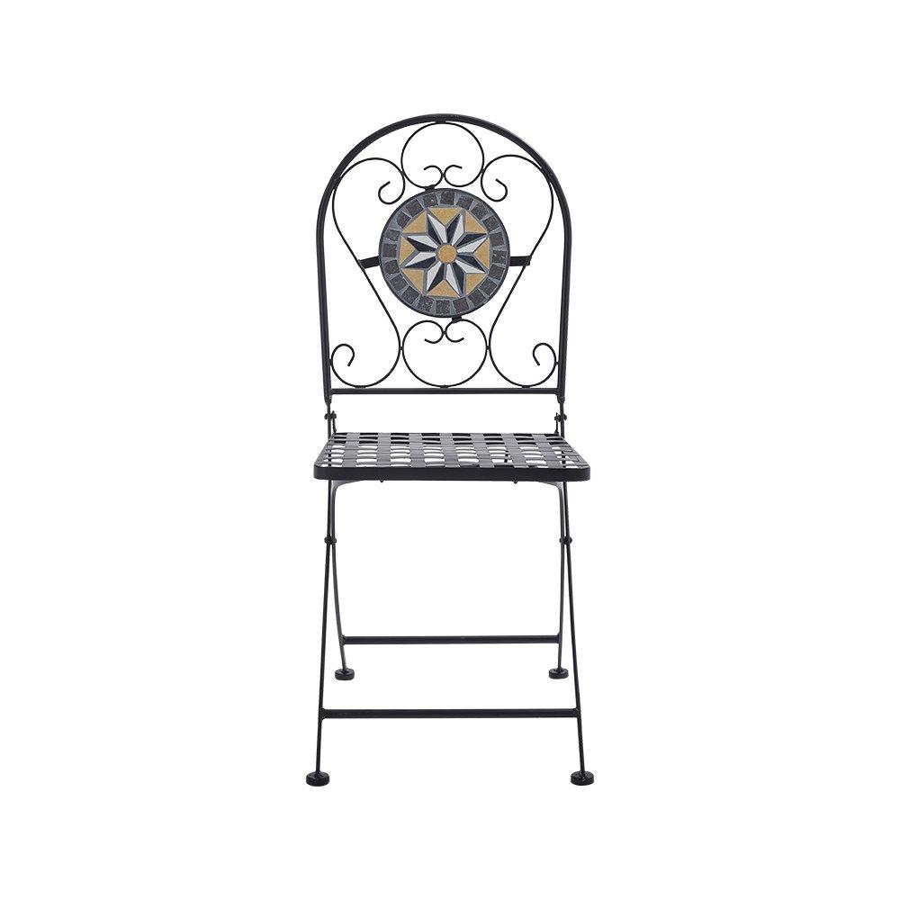 White/Black - Breeins - 3-Piece Mosaic Garden Dining Set - 6
