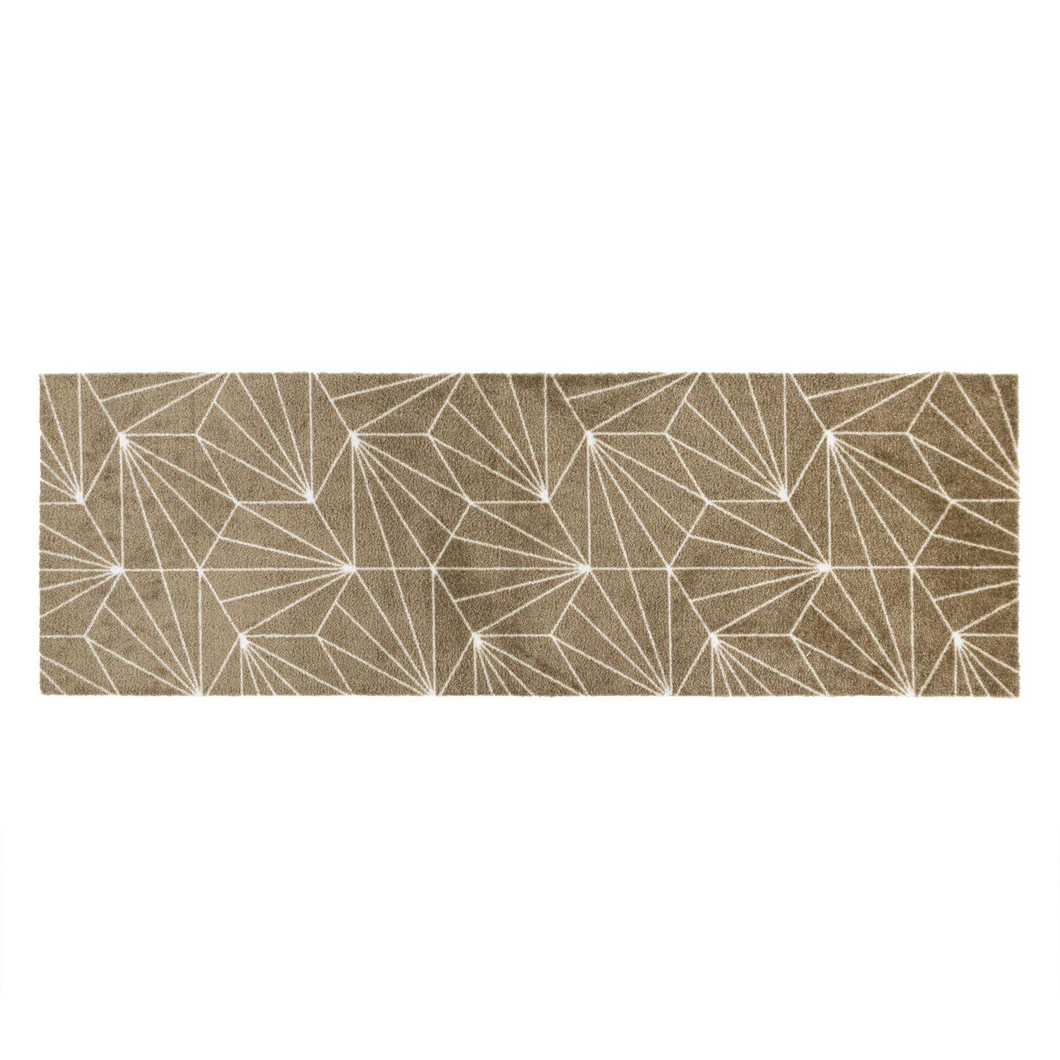 Brown - JVL - Mega Mat Entrance Runner Geo 57x150cm - 1