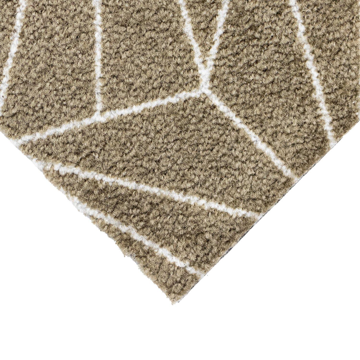 Brown - JVL - Mega Mat Entrance Runner Geo 57x150cm - 2