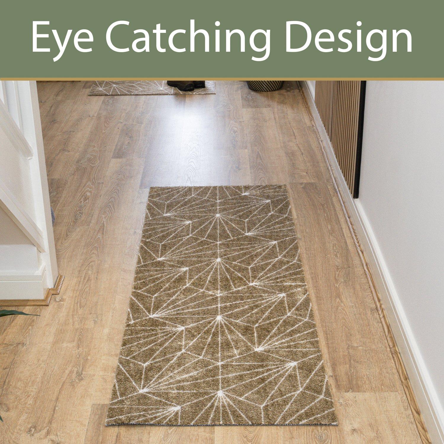 Brown - JVL - Mega Mat Entrance Runner Geo 57x150cm - 4