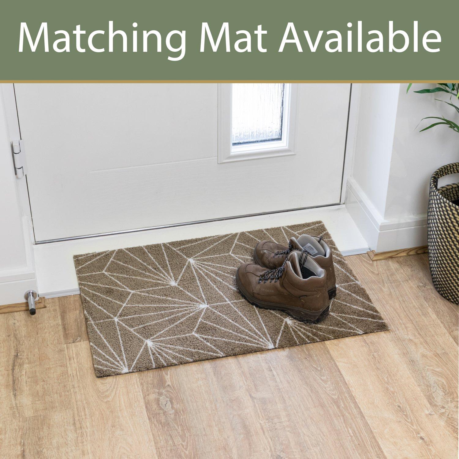 Brown - JVL - Mega Mat Entrance Runner Geo 57x150cm - 8
