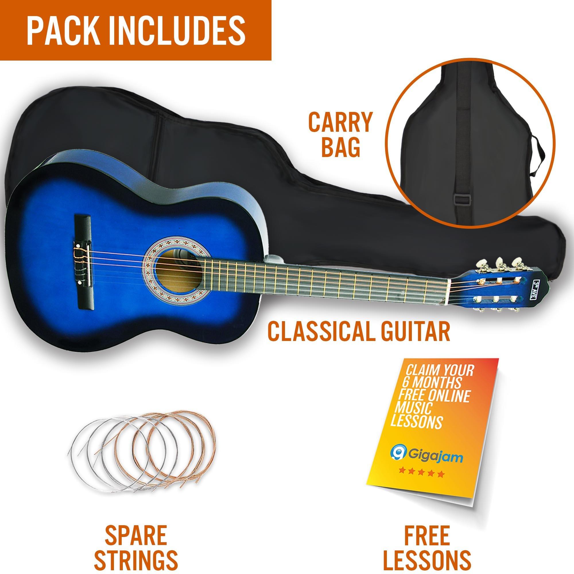 Blueburst - 3rd Avenue - Full Size Classical Guitar Pack - 3