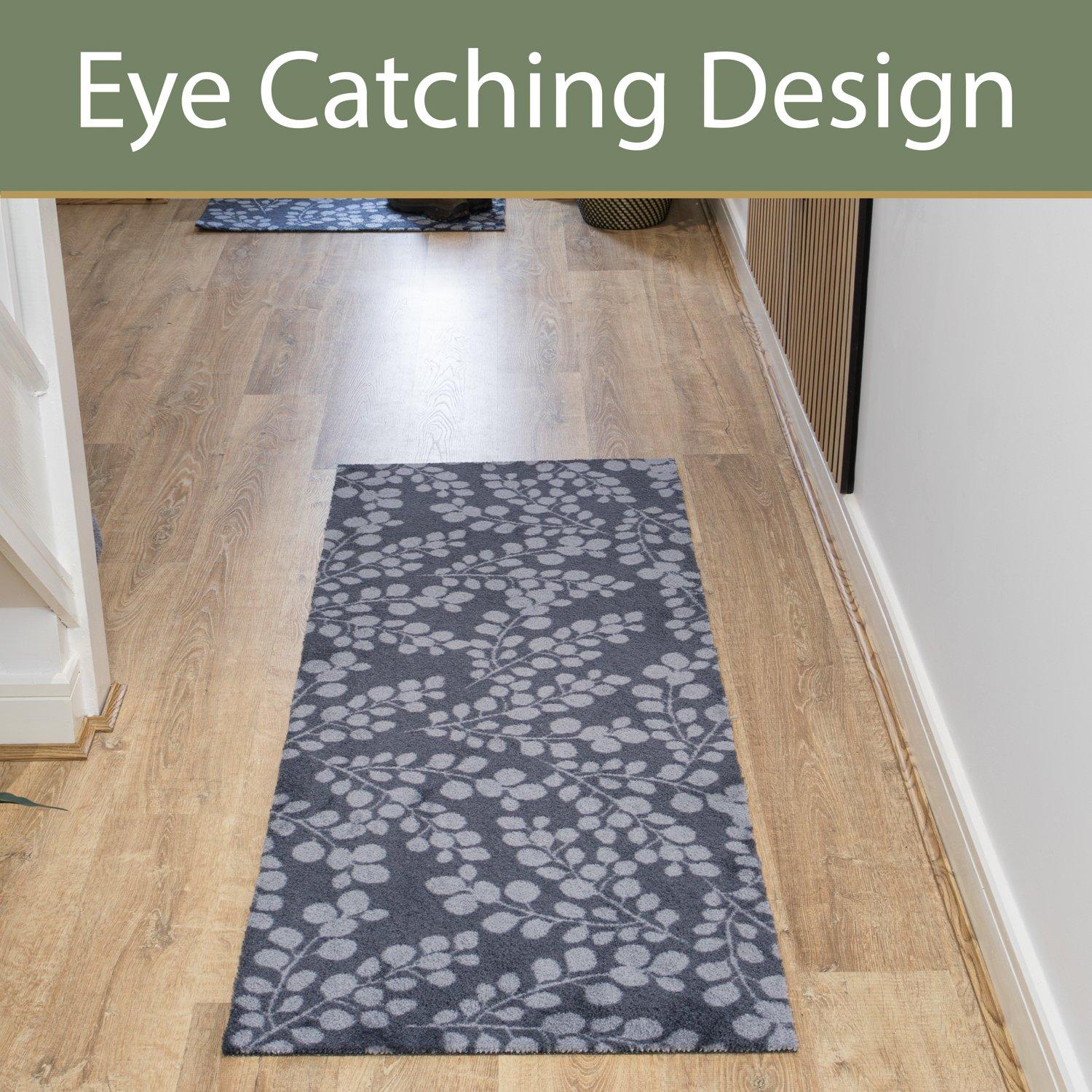 Grey - JVL - Mega Mat Entrance Runner Branches 57x150cm - 4