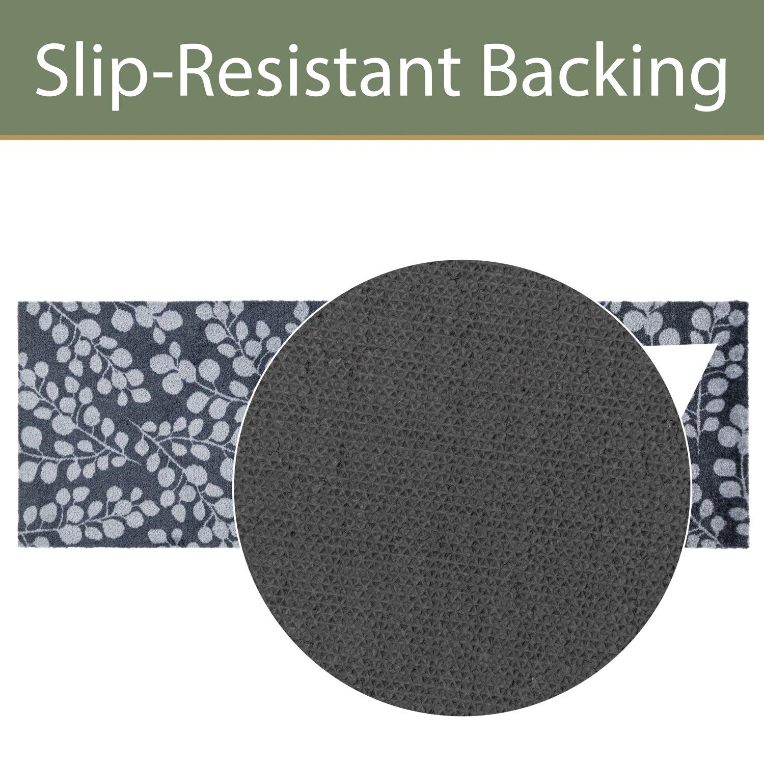 Grey - JVL - Mega Mat Entrance Runner Branches 57x150cm - 7