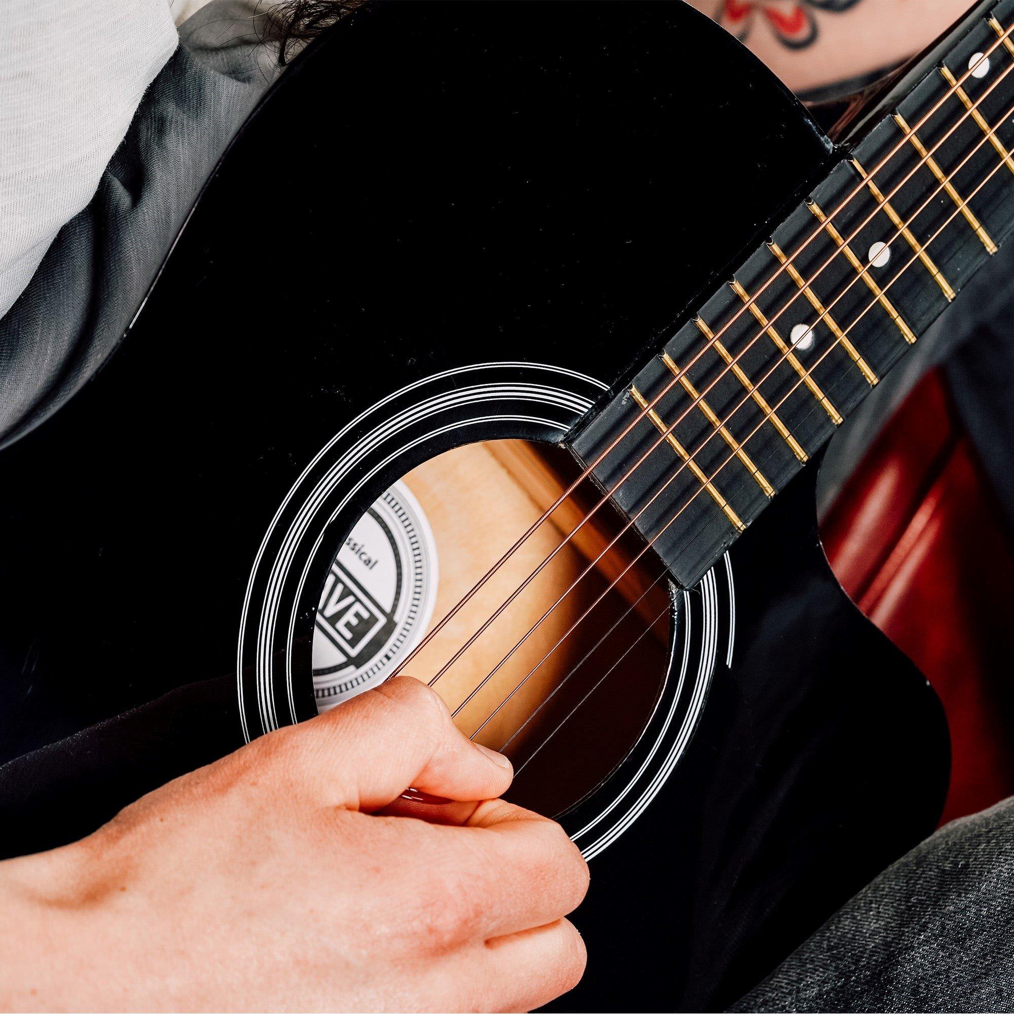 Black - 3rd Avenue - Full Size Cutaway Acoustic Guitar Pack - 6