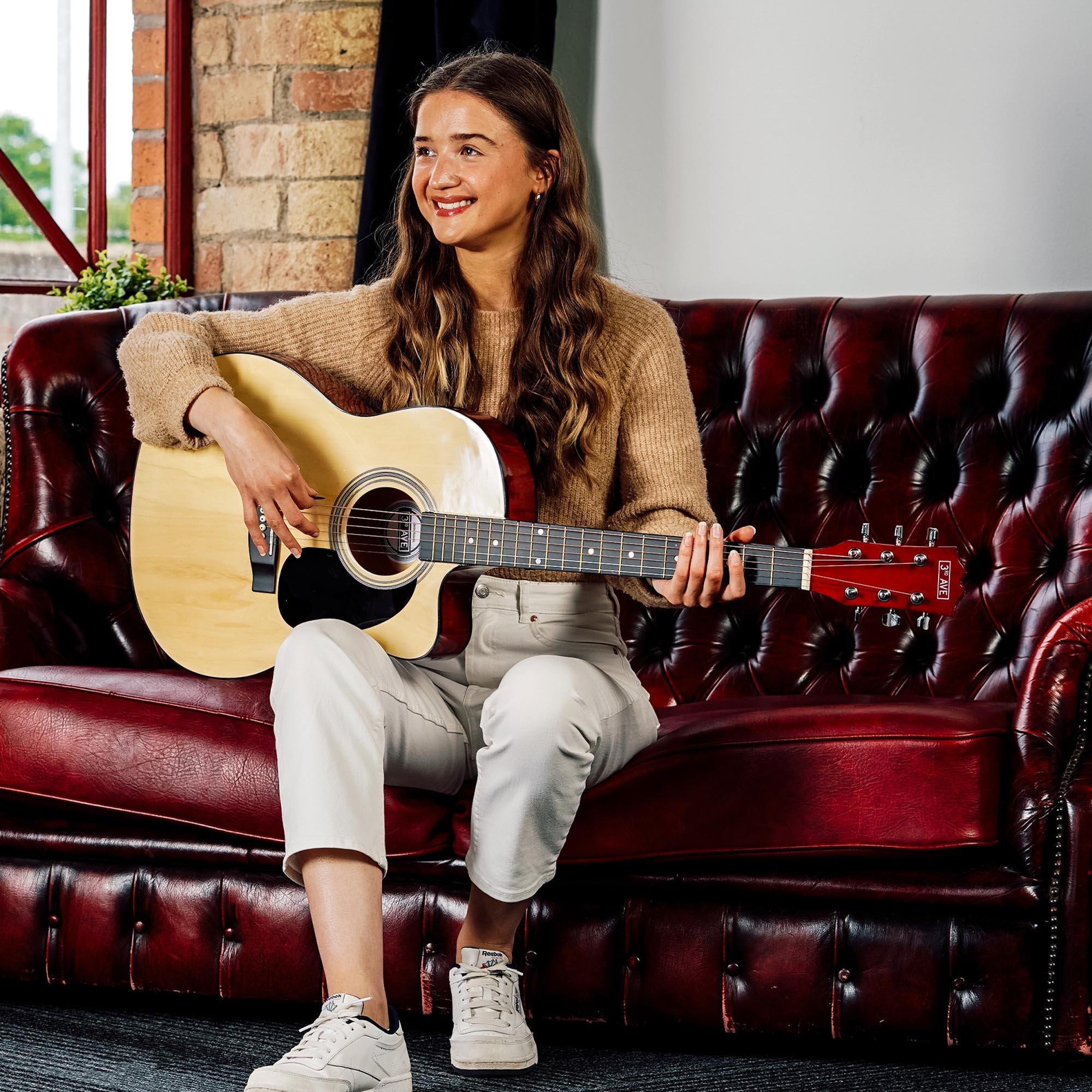 Natural - 3rd Avenue - Full Size Cutaway Acoustic Guitar Pack - 5