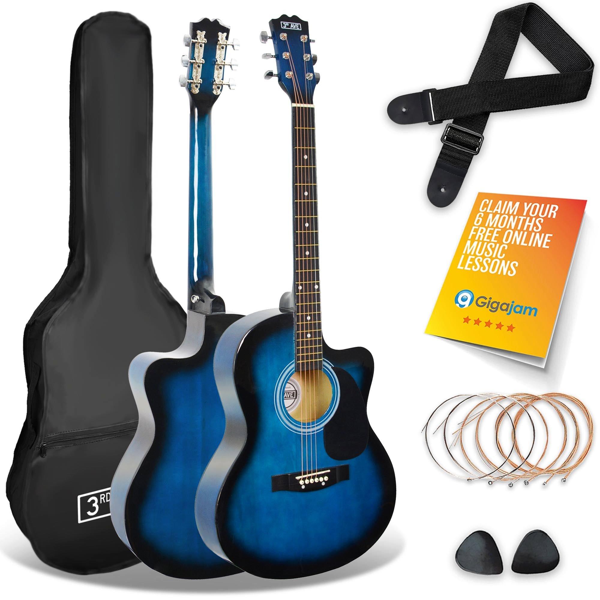 3Rd Avenue  Full Size Cutaway Acoustic Guitar Pack - Blueburst - Full Size