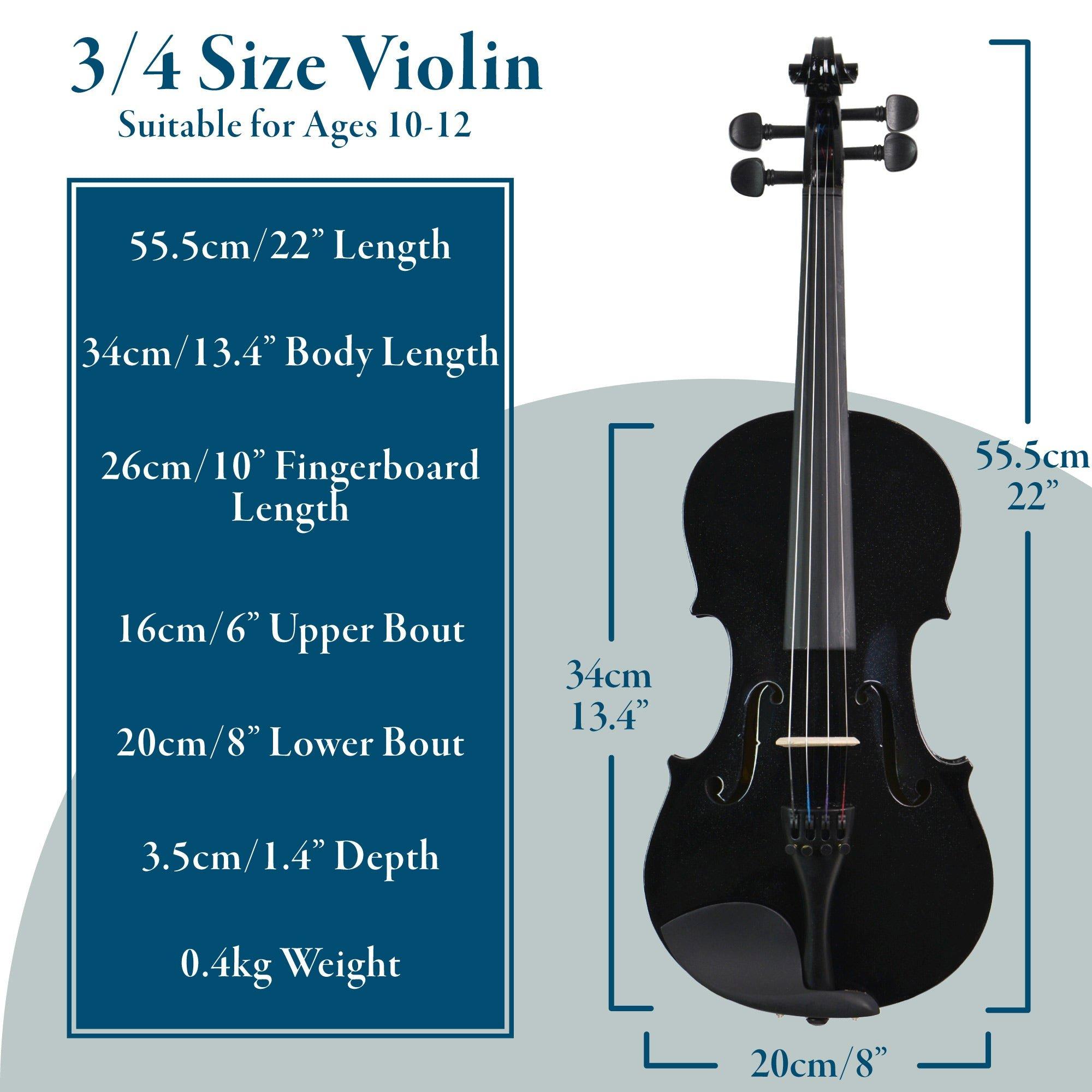 Black - Forenza - Uno Series three quarter Size Violin Outfit - 2