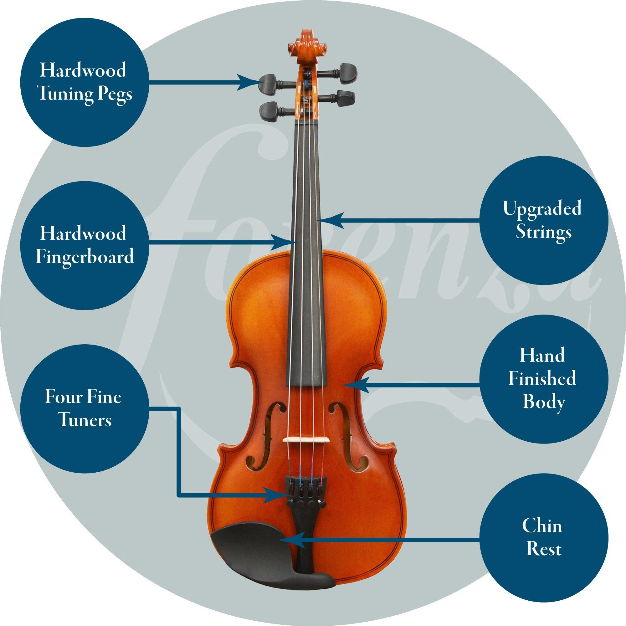 Natural - Forenza - Forenza Uno Series 3/4 Size Violin Outfit - 4