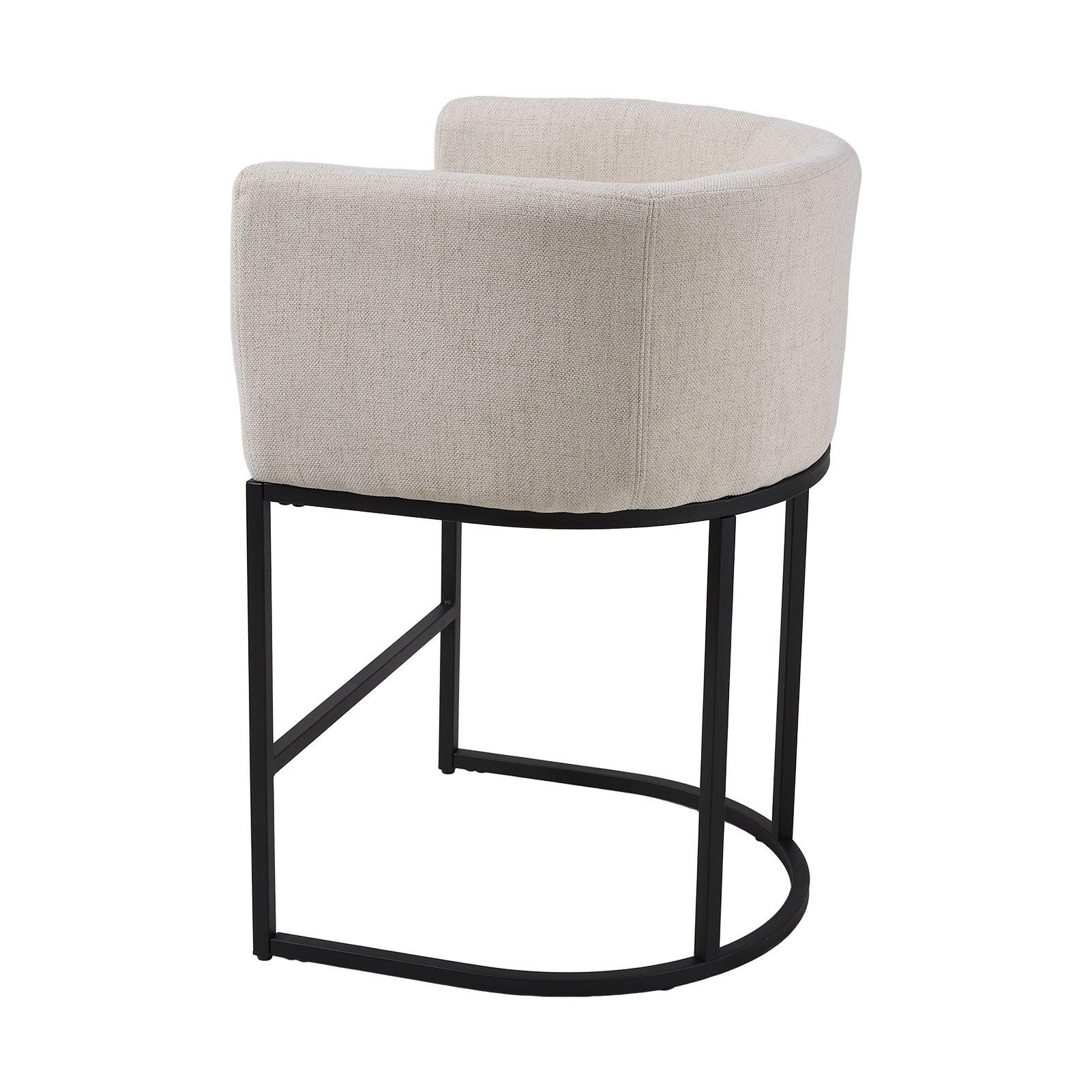 Beige - Kabinet UK - Set of 2 Low Back Upholstered Bar Stools - 2