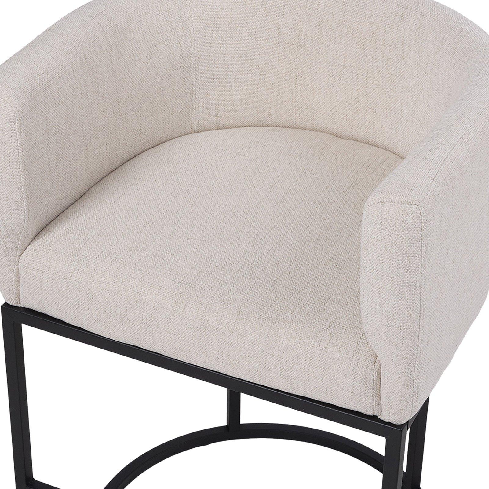 Beige - Kabinet UK - Set of 2 Low Back Upholstered Bar Stools - 4