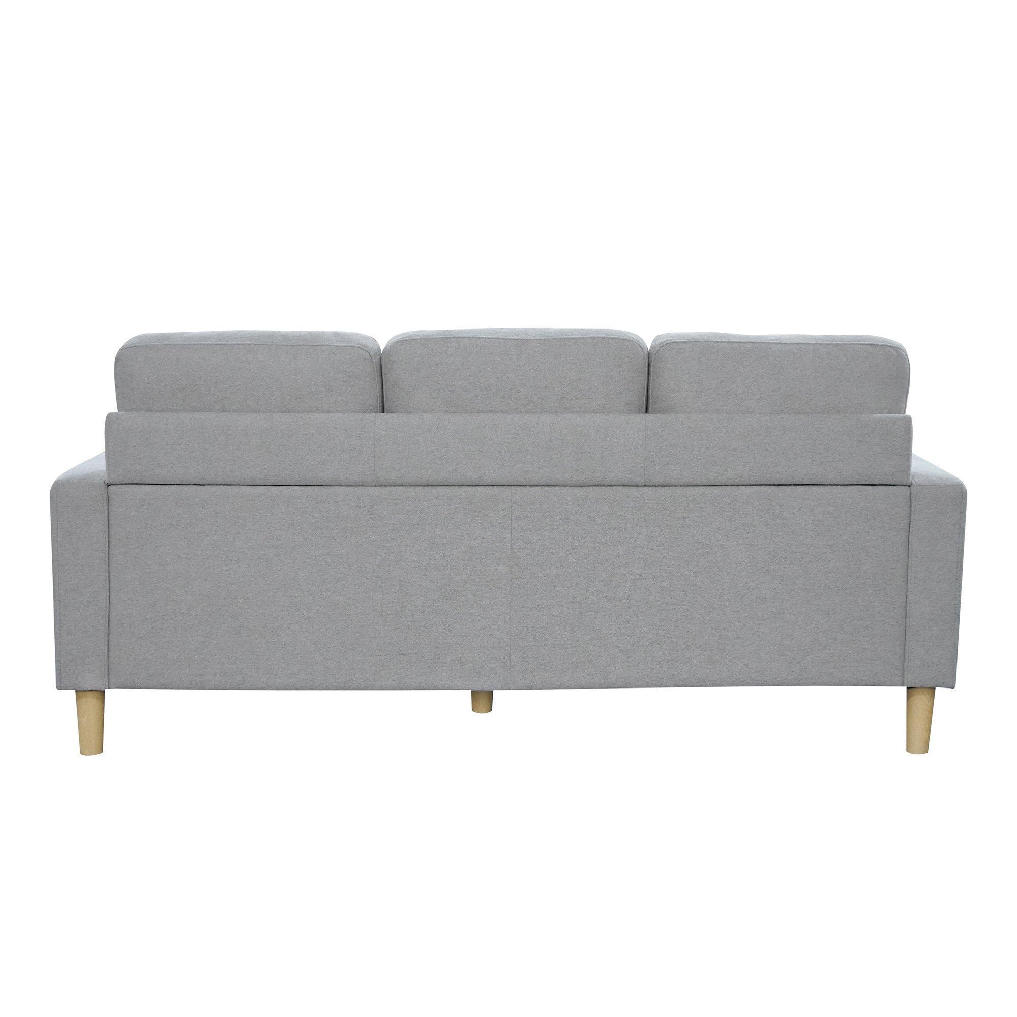 Grey - Aspire - Pad Compact Sofa with Reversible Chaise - 6