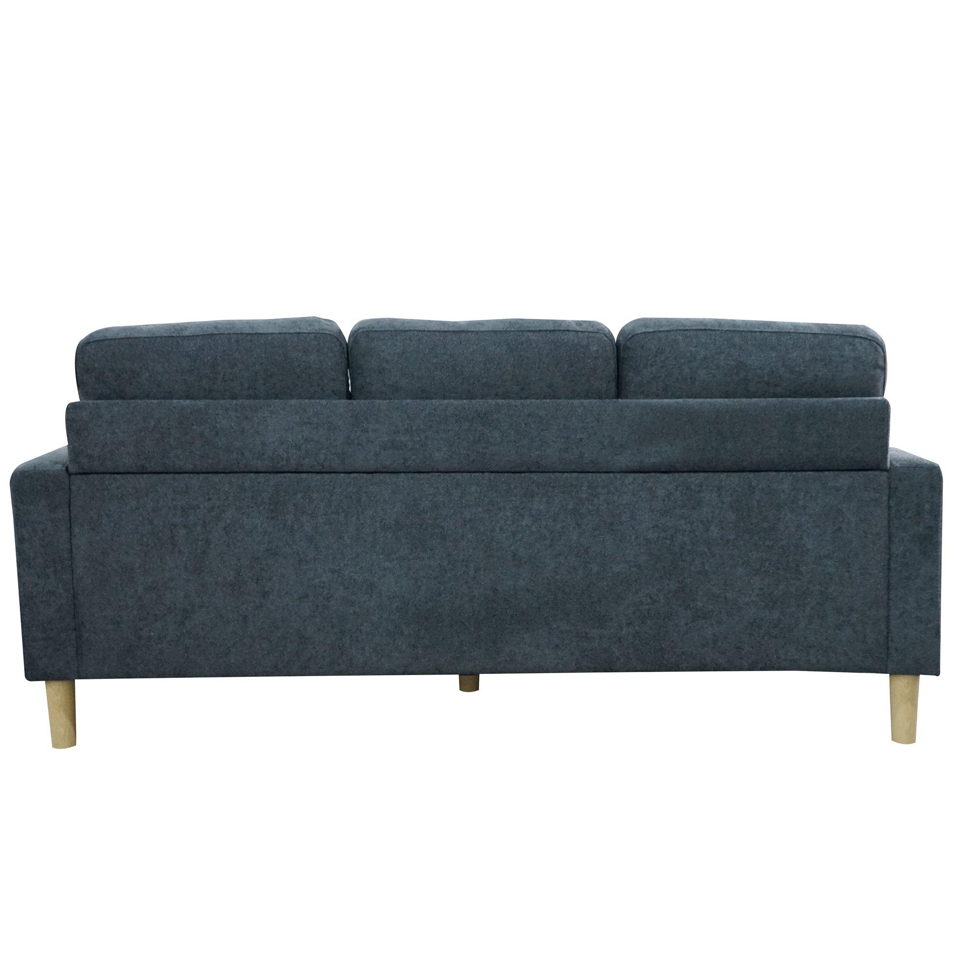 Charcoal - Aspire - Pad Compact Sofa with Reversible Chaise - 7