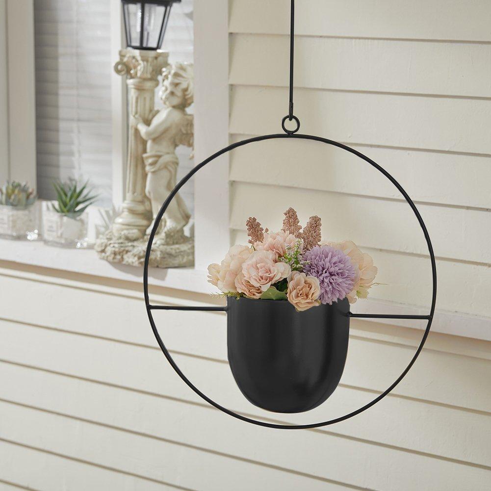 LIFE IDEAS Nordic-Style Round Hanging Iron Planter