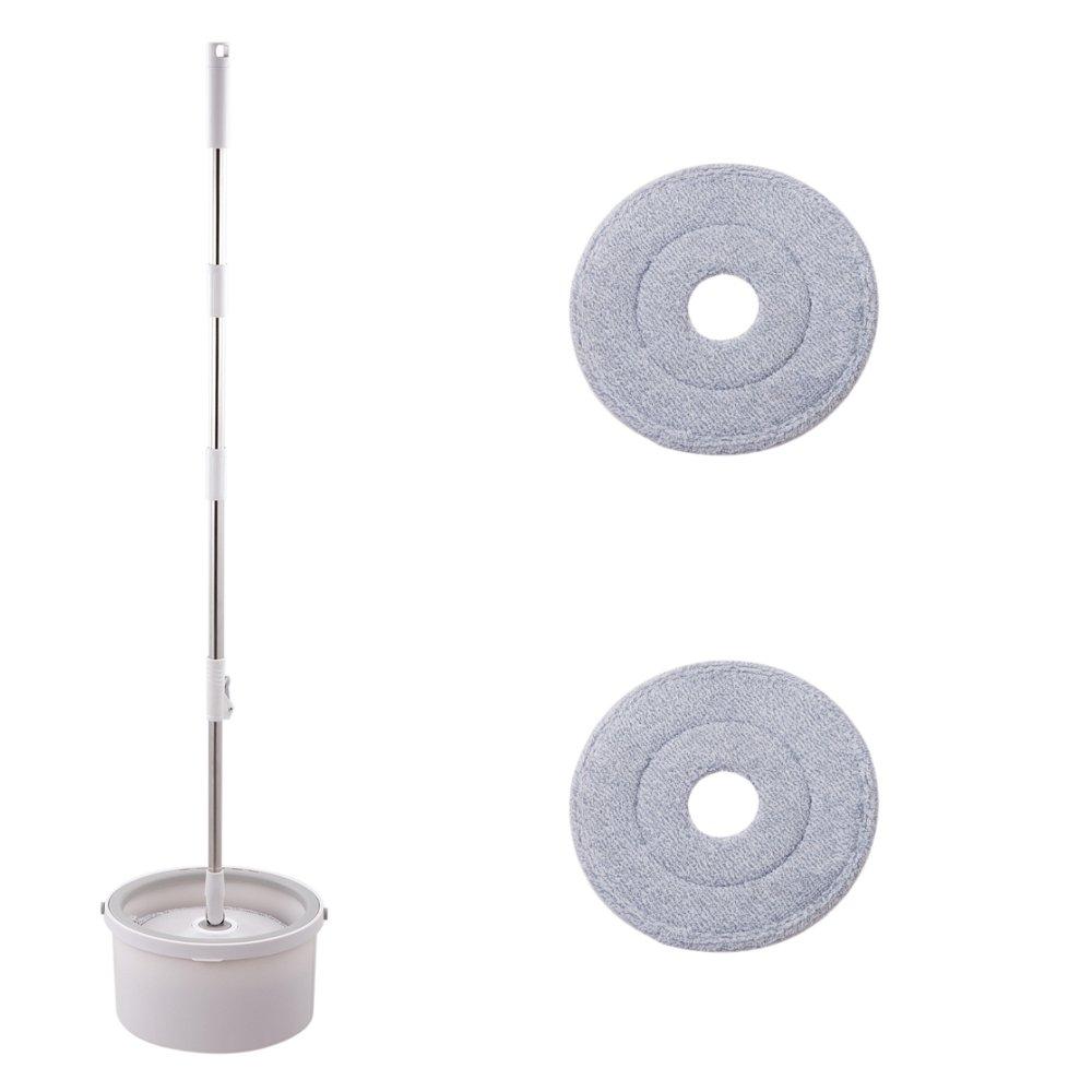 Grey & White - LIFE IDEAS - Hands-free Rotating Cleaning Mop Bucket Set - 6