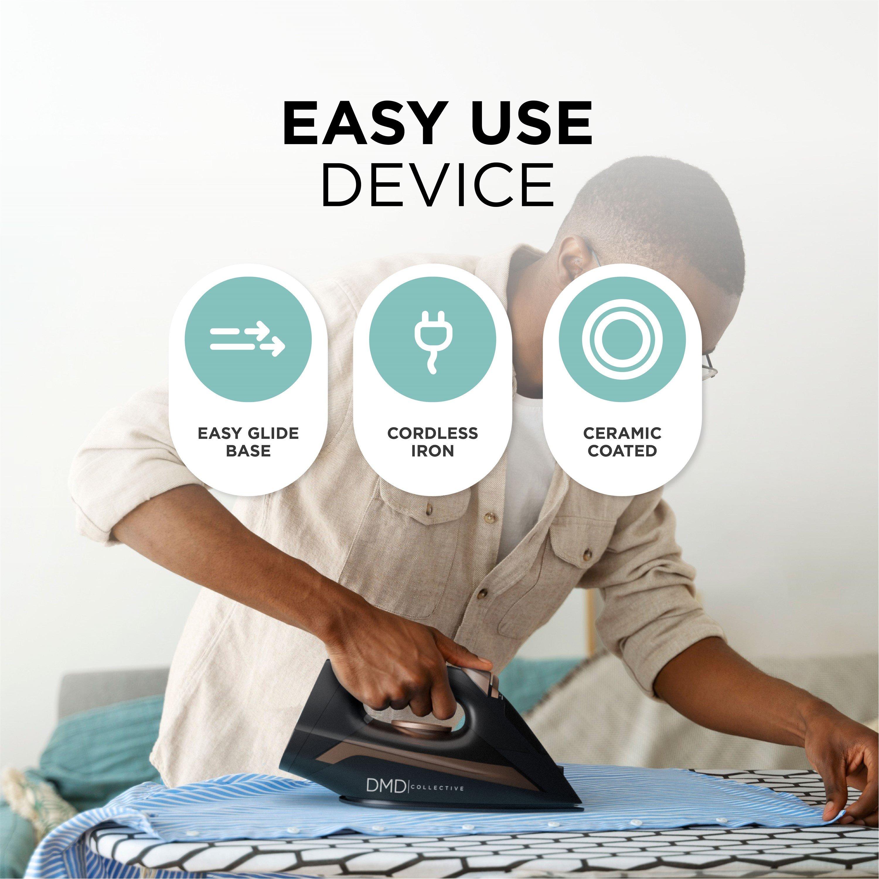 Black - DMD Collective - Cordless Steam Iron – 2800W Power - 5