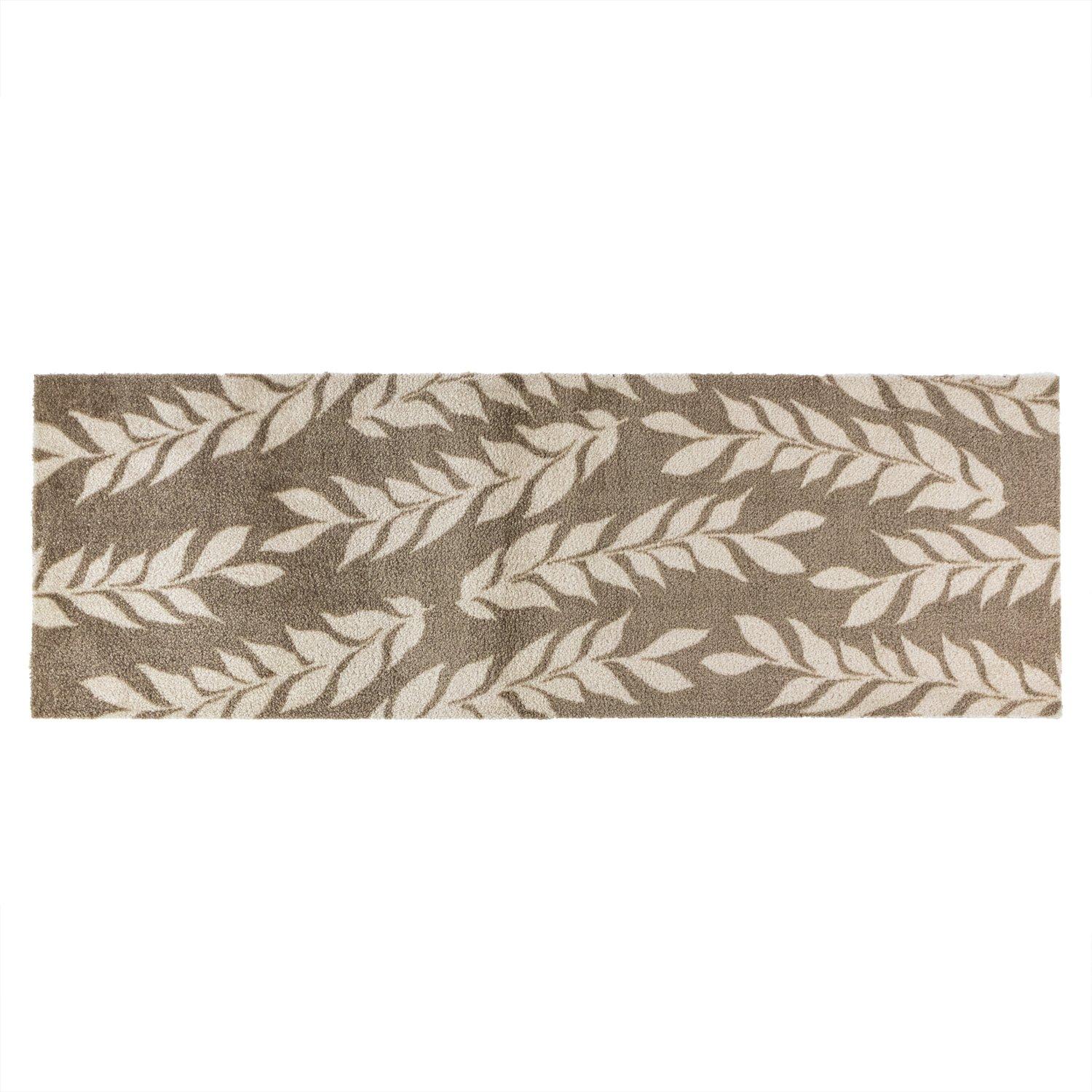 Brown - JVL - Mega Mat Entrance Runner Leaves 57x150cm - 1