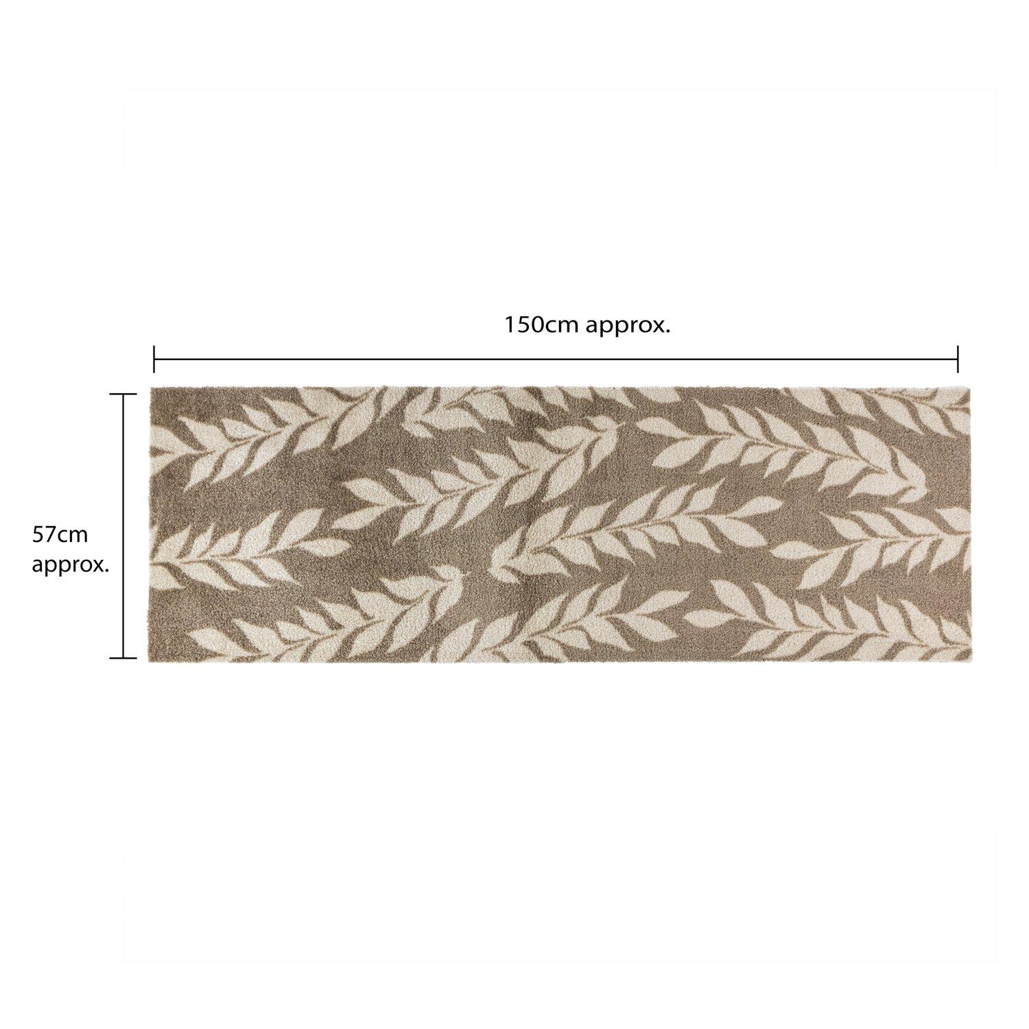 Brown - JVL - Mega Mat Entrance Runner Leaves 57x150cm - 9