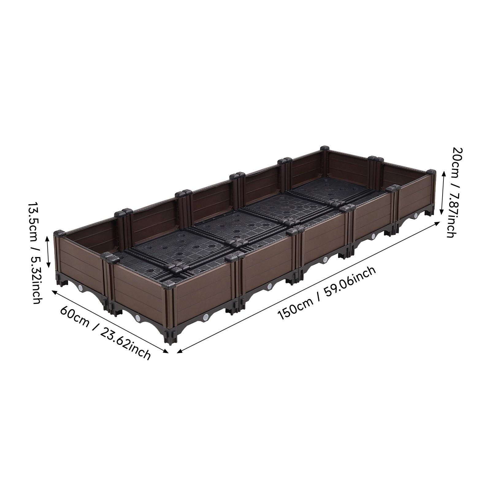 Brown - LIFE IDEAS - Brown Grid Double-Row Vegetable Planter - 11