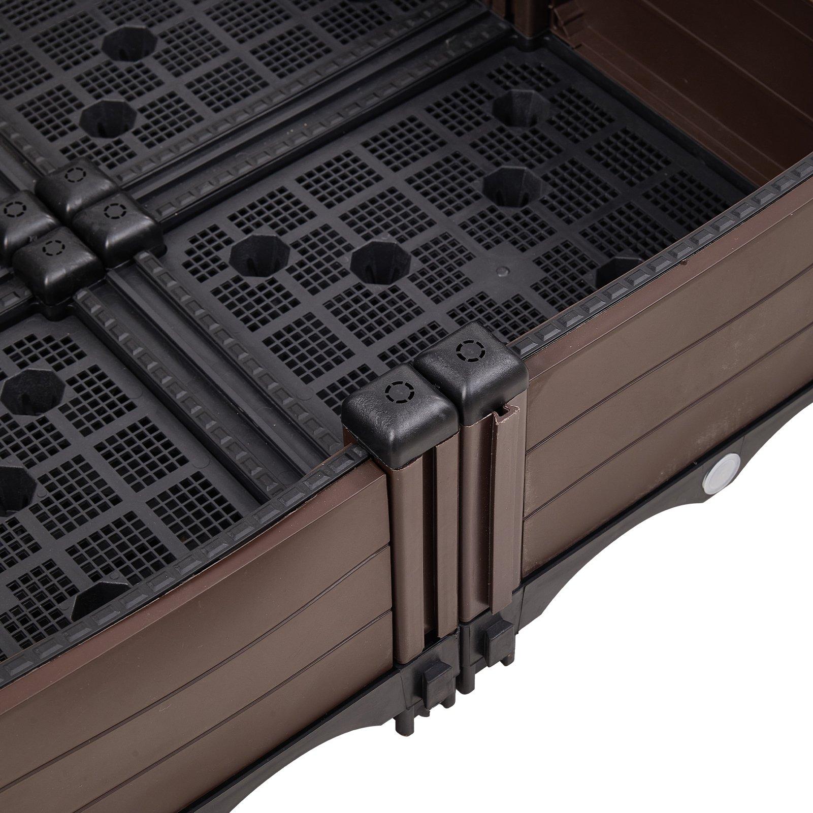 Brown - LIFE IDEAS - Brown Grid Double-Row Vegetable Planter - 7