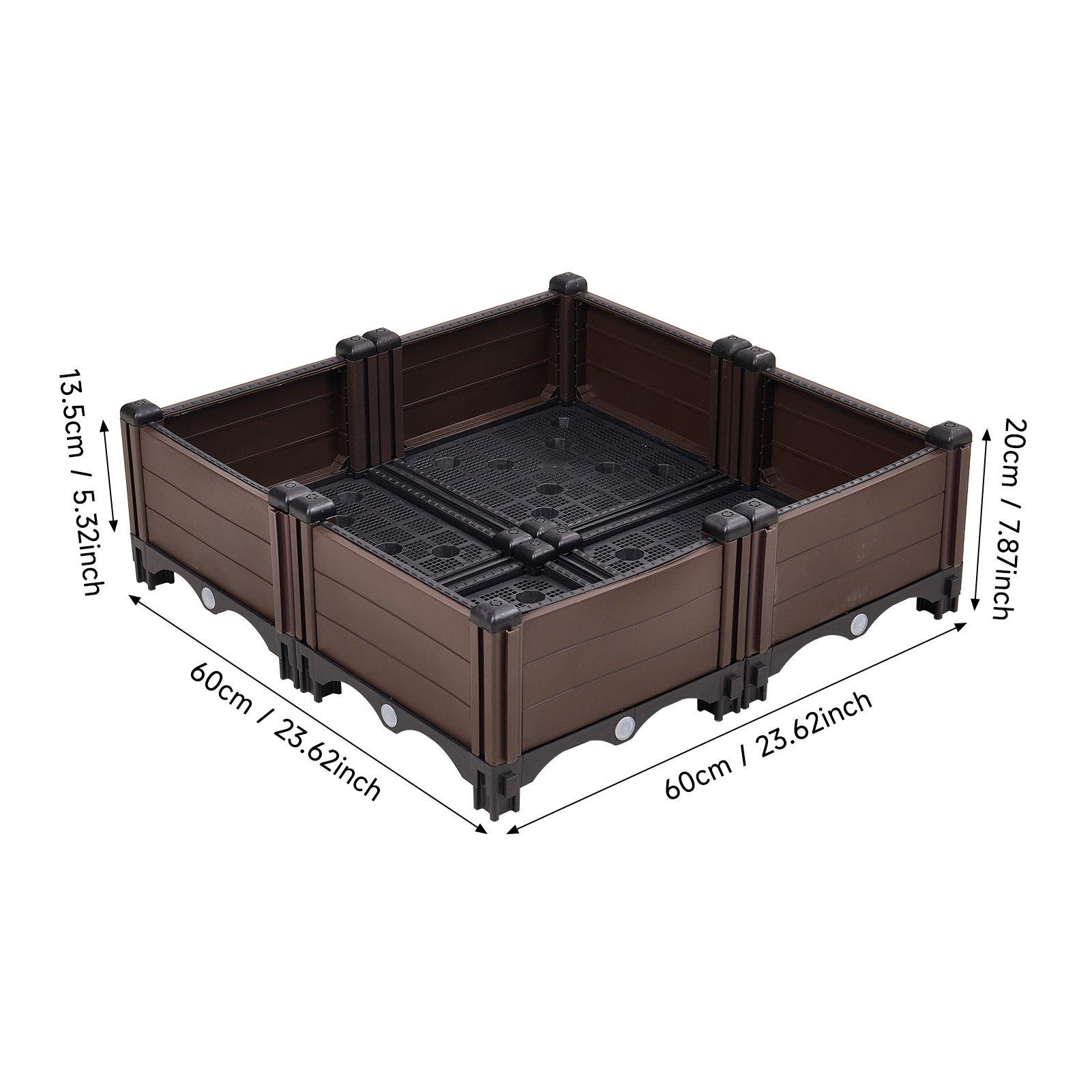 Brown - LIFE IDEAS - Brown Grid Double-Row Vegetable Planter - 8