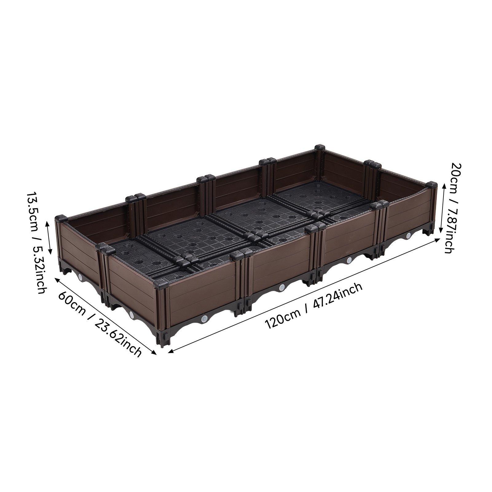 Brown - LIFE IDEAS - Brown Grid Double-Row Vegetable Planter - 10